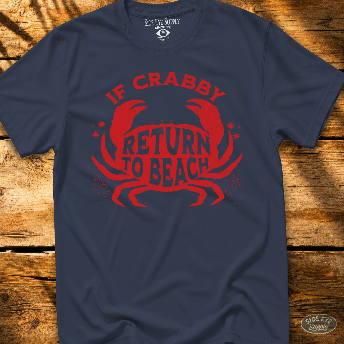Crabby Tee Navy / S - by Side Eye Supply - Surf Beach Life Apparel