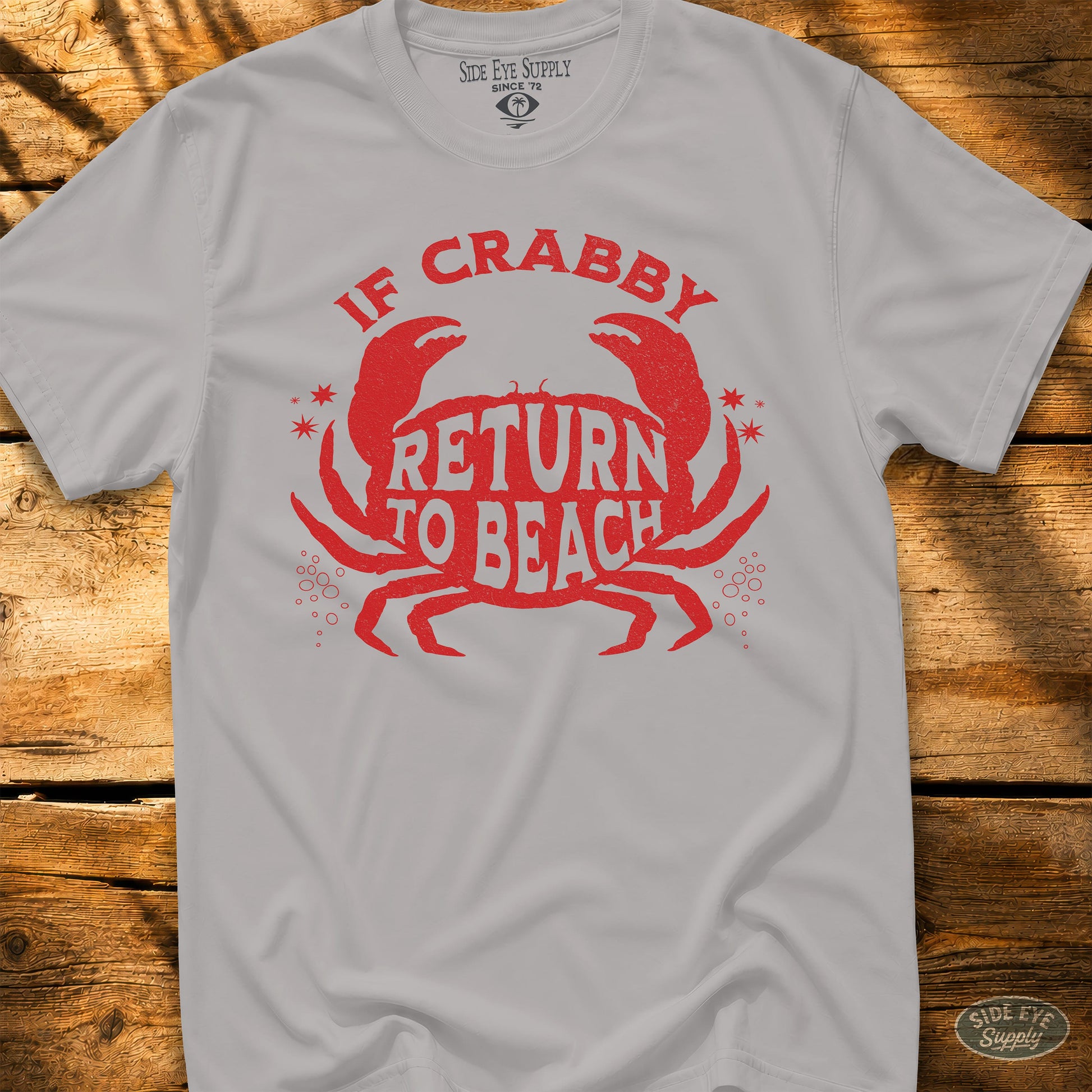 Crabby Tee Ice Grey / S - by Side Eye Supply - Surf Beach Life Apparel