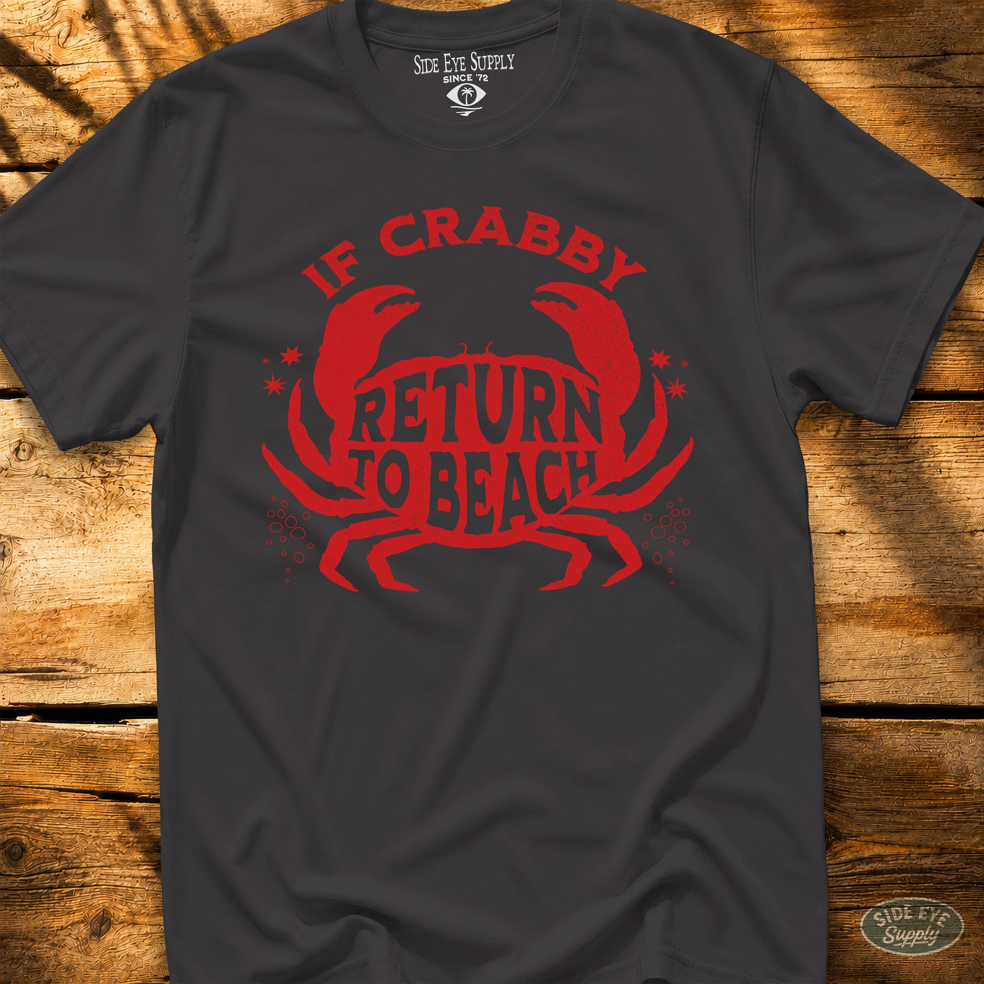 Crabby Tee Black / S - by Side Eye Supply - Surf Beach Life Apparel