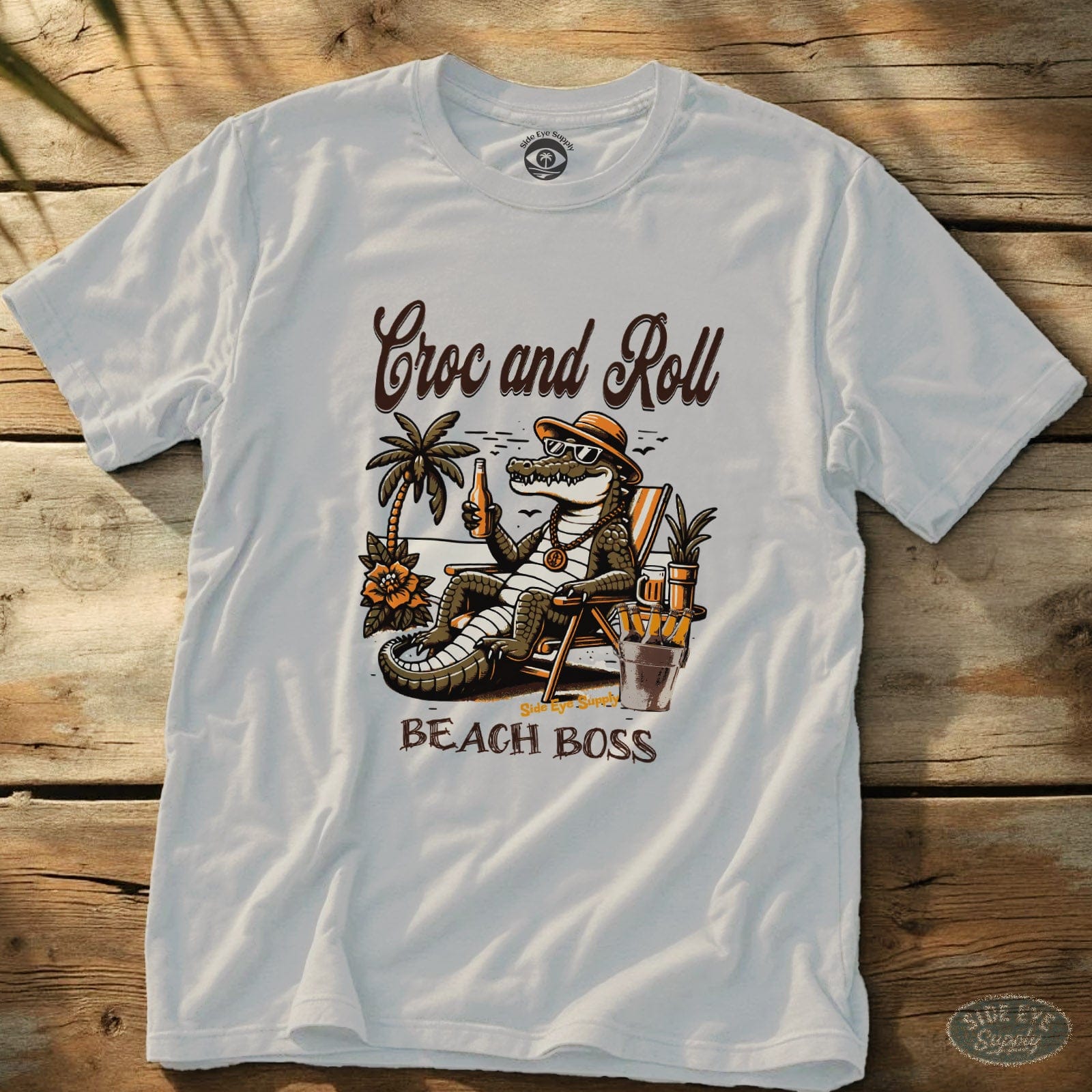 Croc and Roll Tee White / S - by Side Eye Supply - Surf Beach Life Apparel