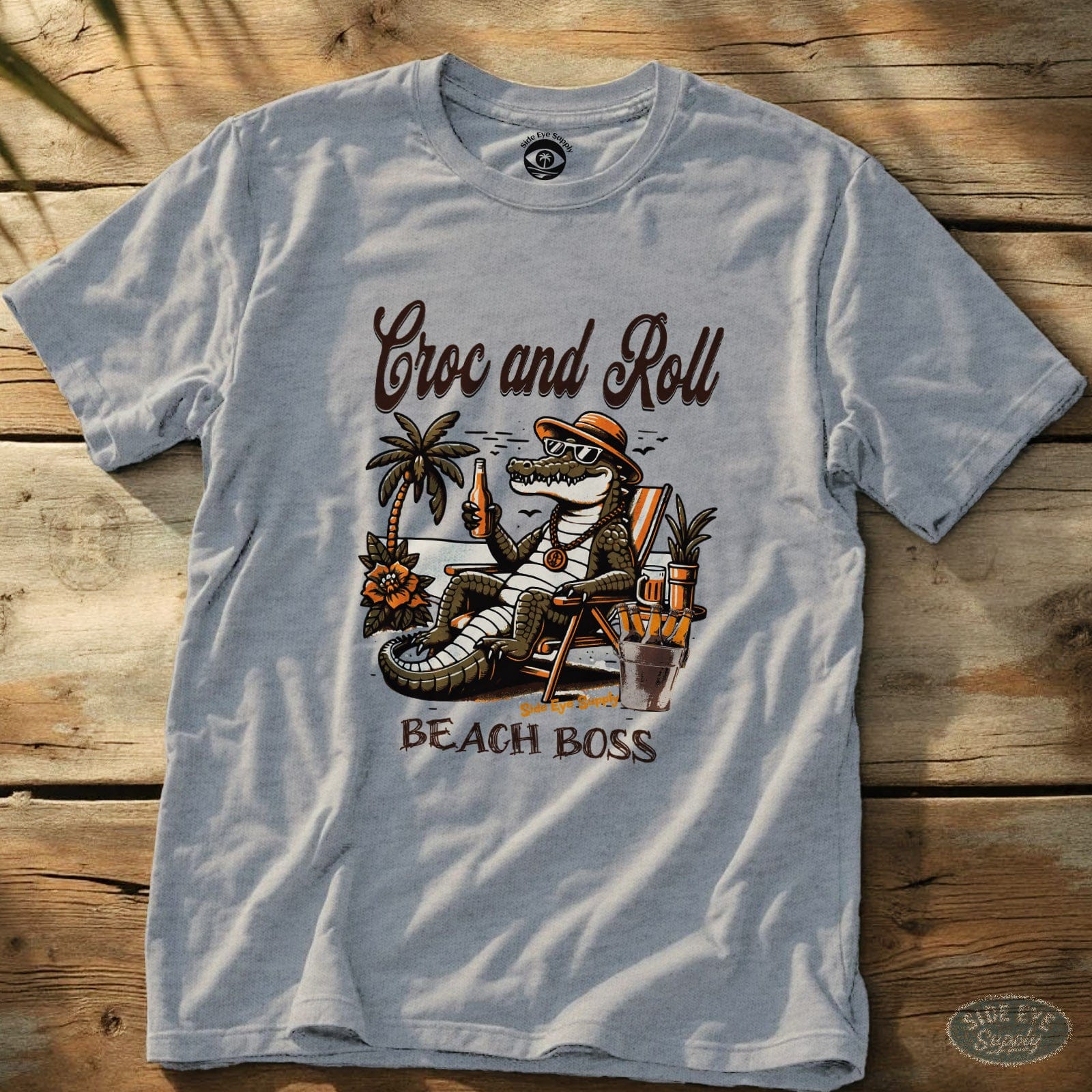 Croc and Roll Tee Sport Grey / S - by Side Eye Supply - Surf Beach Life Apparel