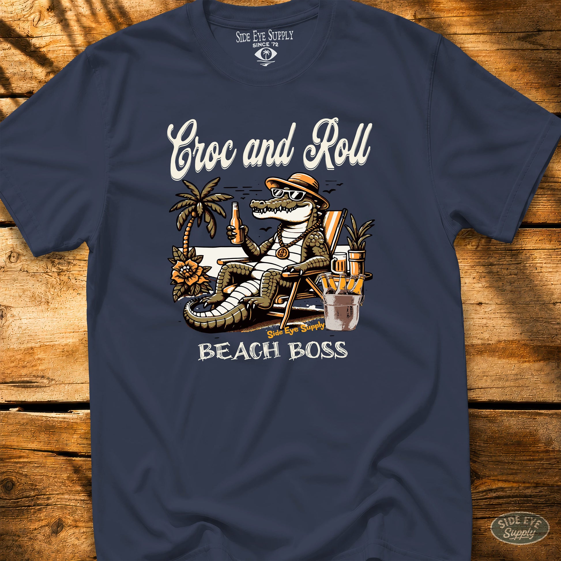 Croc and Roll Tee Navy / S - by Side Eye Supply - Surf Beach Life Apparel