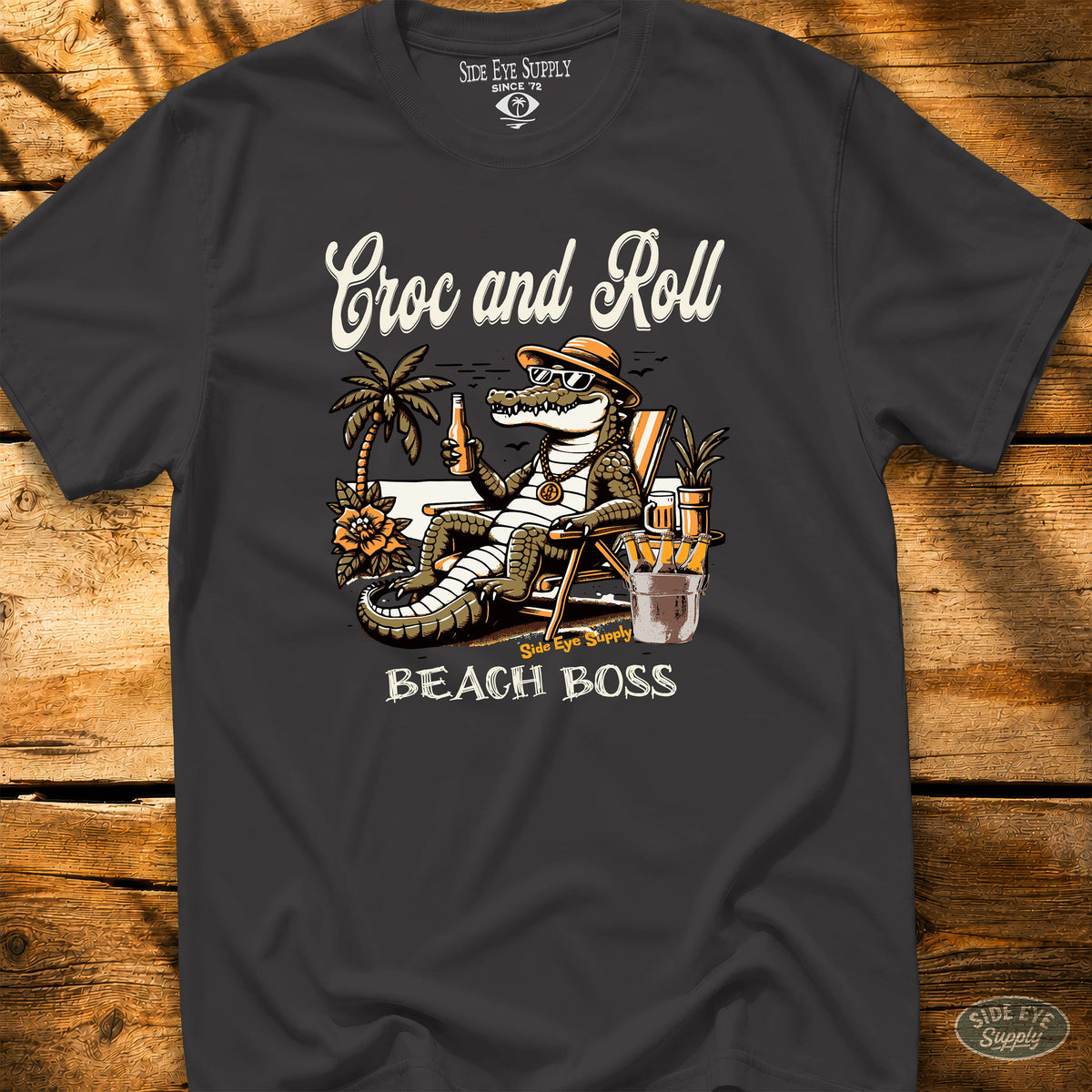Croc and Roll Tee Black / S - by Side Eye Supply - Surf Beach Life Apparel
