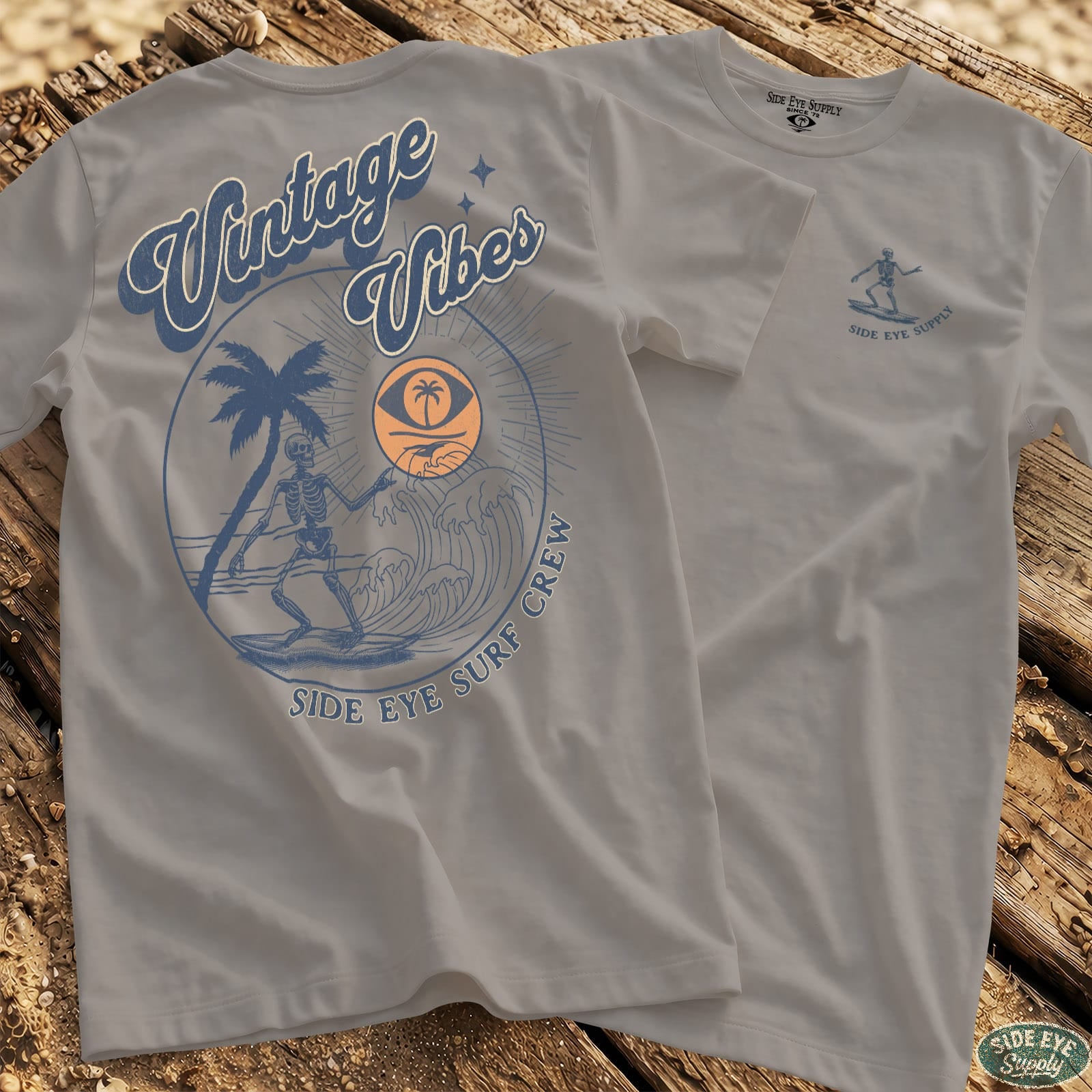 Side Eye Surf Crew Tee Ice Grey / S - by Side Eye Supply - Surf Beach Life Apparel