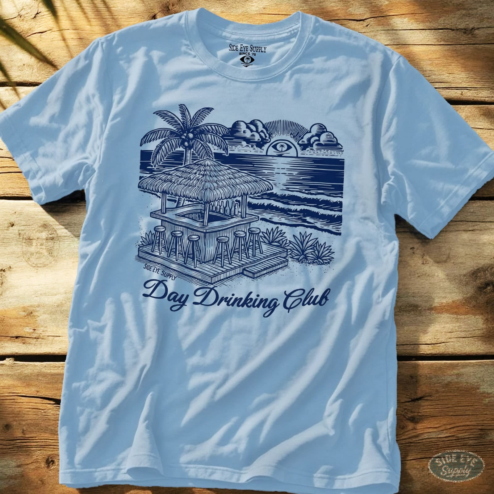Day Drinking Club Tee Light Blue / S - by Side Eye Supply - Surf Beach Life Apparel