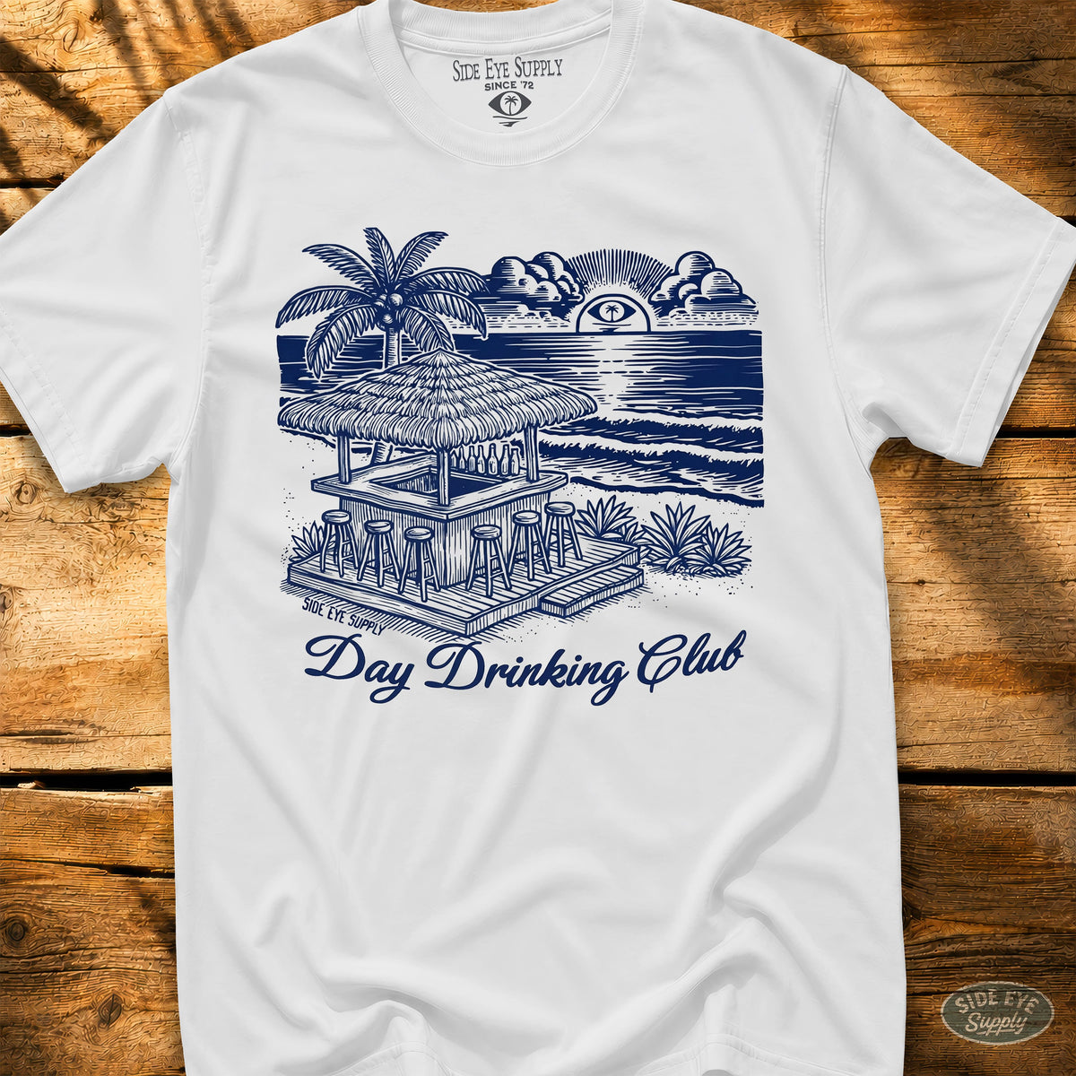 Day Drinking Club Tee White / S - by Side Eye Supply - Surf Beach Life Apparel