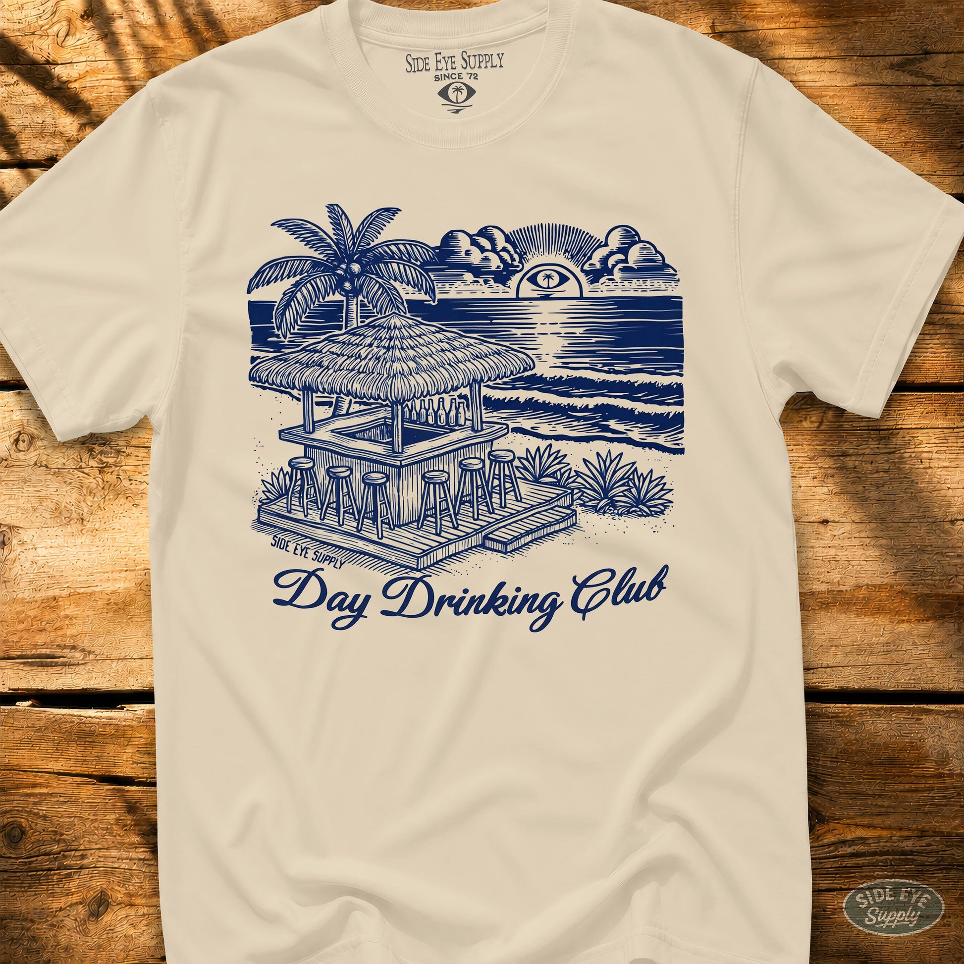 Day Drinking Club Tee Natural / S - by Side Eye Supply - Surf Beach Life Apparel