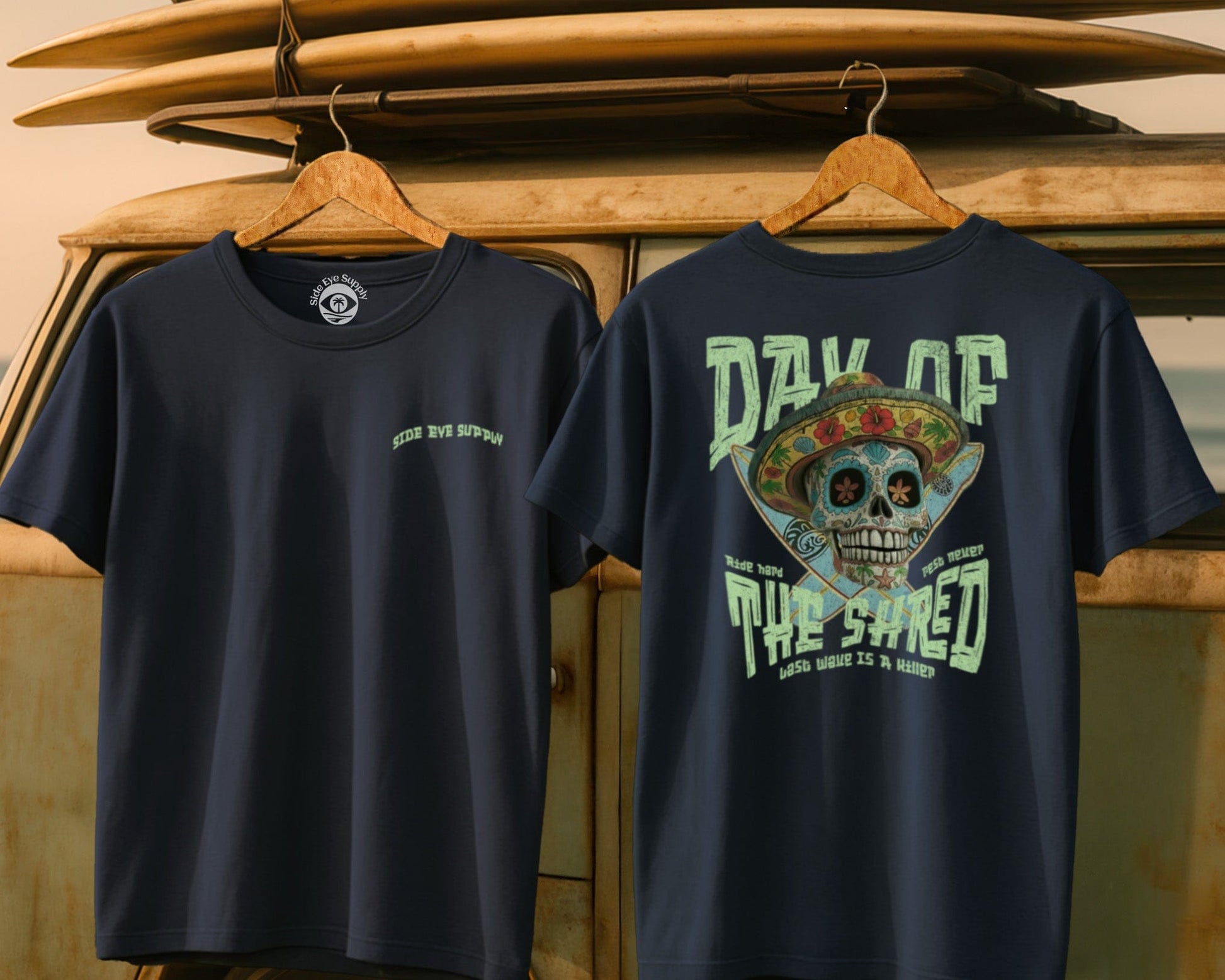 Day of The Shred Tee Navy / S - by Side Eye Supply - Surf Beach Life Apparel
