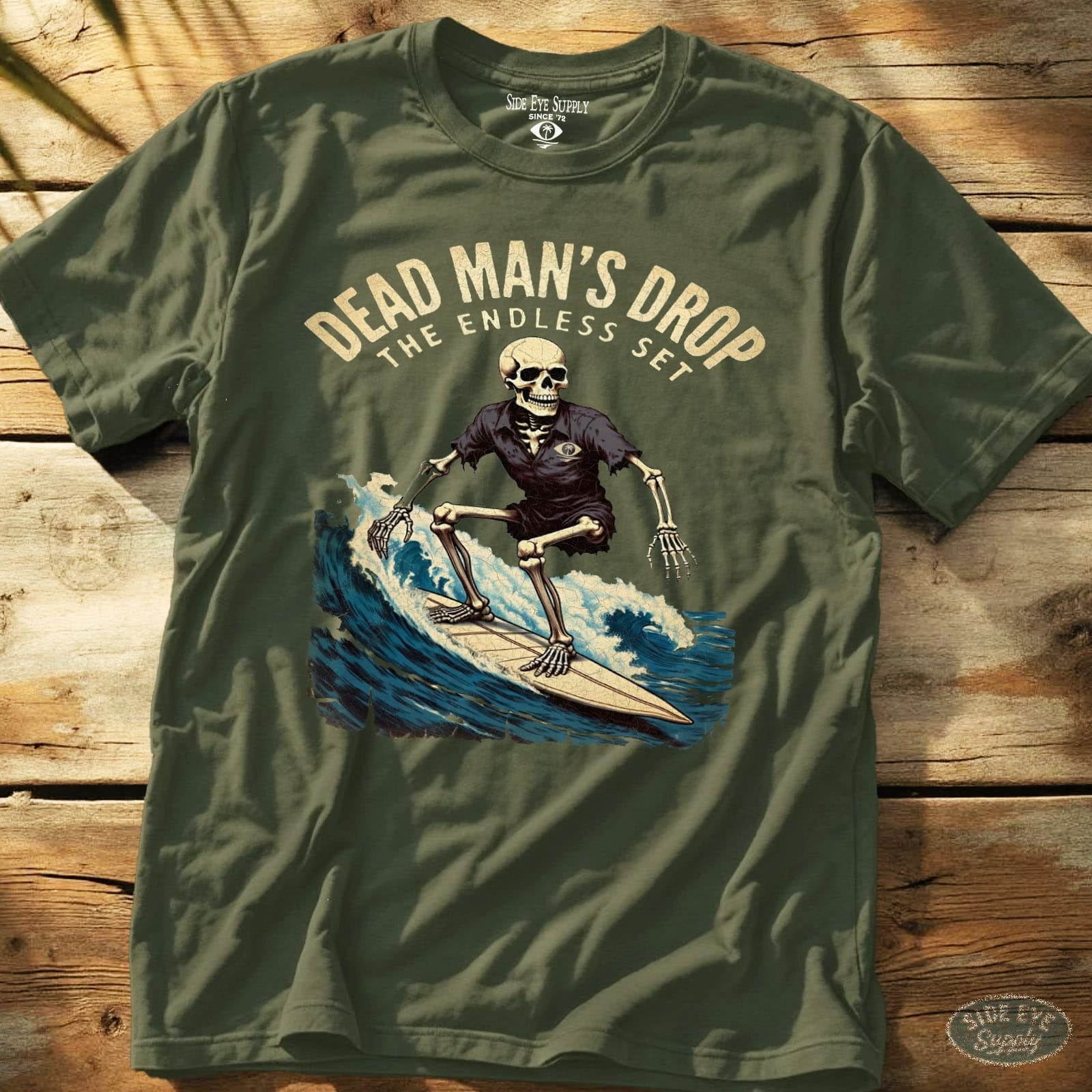 Dead Man's Drop Tee Military Green / S - by Side Eye Supply - Surf Beach Life Apparel