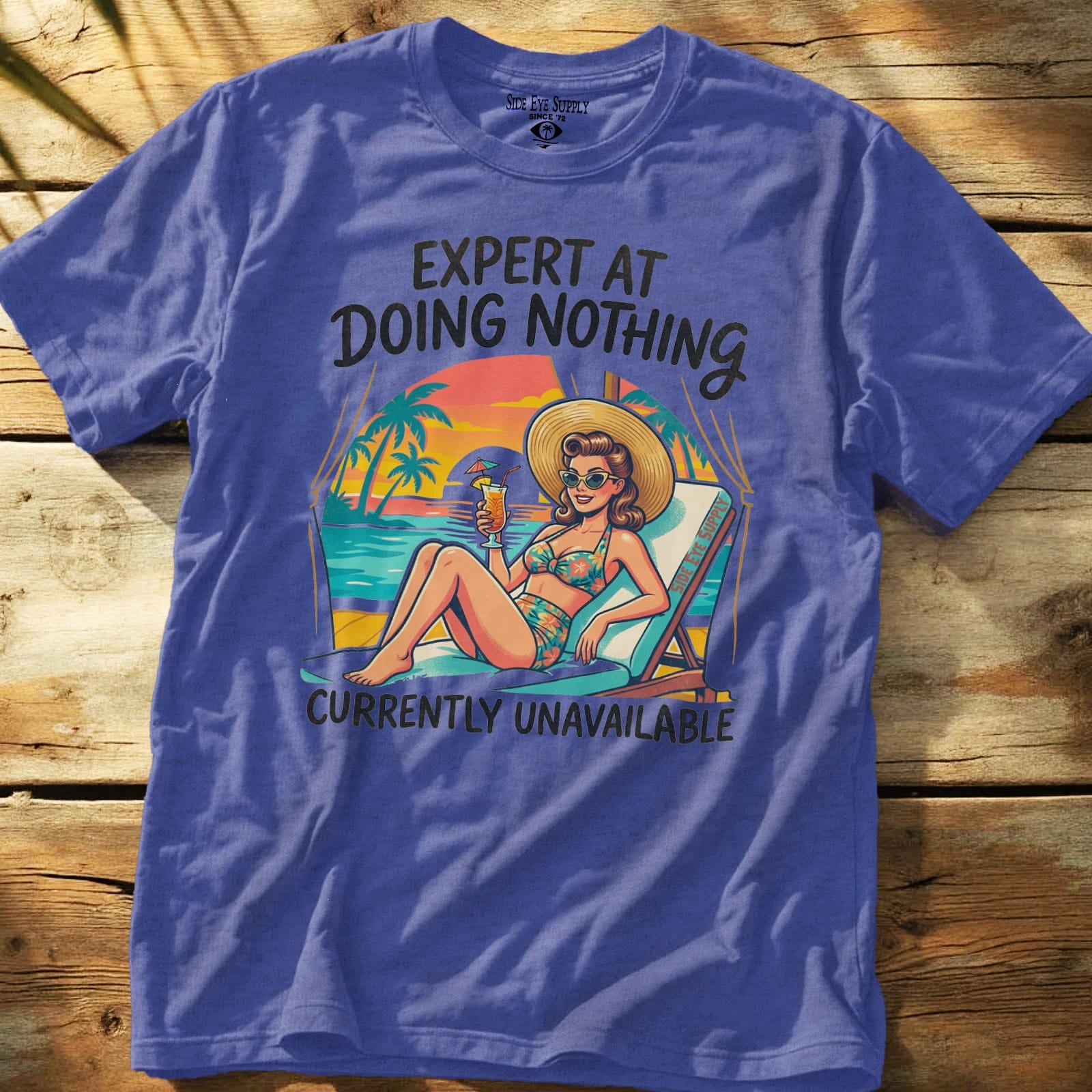 Do Nothing Tee Heather Royal / S - by Side Eye Supply - Surf Beach Life Apparel