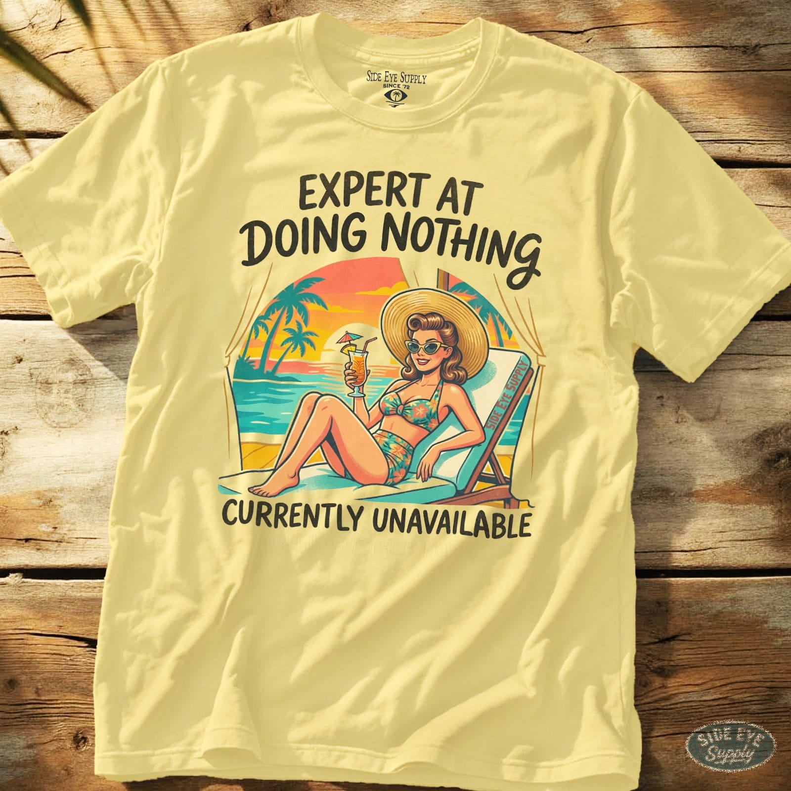 Do Nothing Tee Cornsilk / S - by Side Eye Supply - Surf Beach Life Apparel