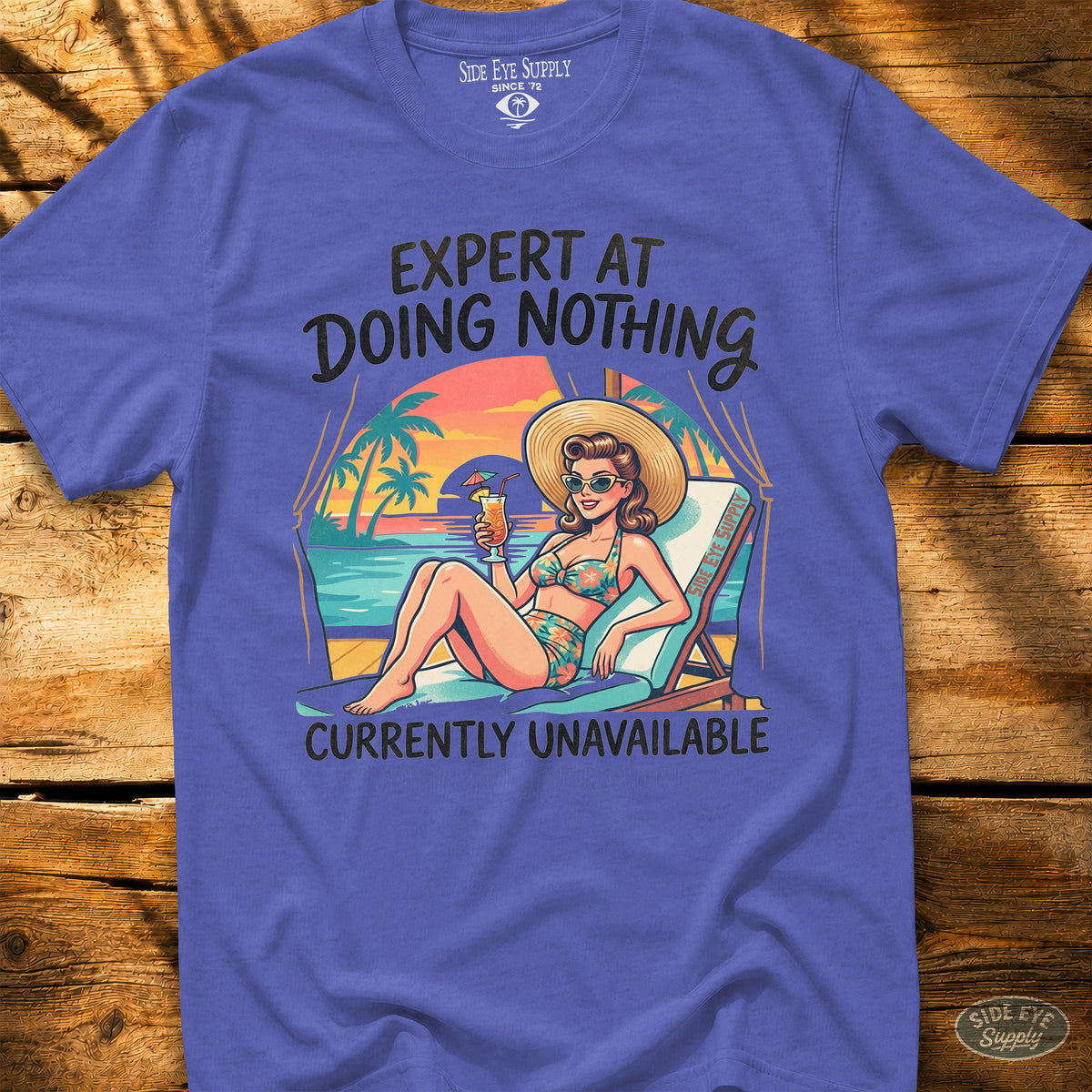 Do Nothing Tee Heather Royal / S - by Side Eye Supply - Surf Beach Life Apparel