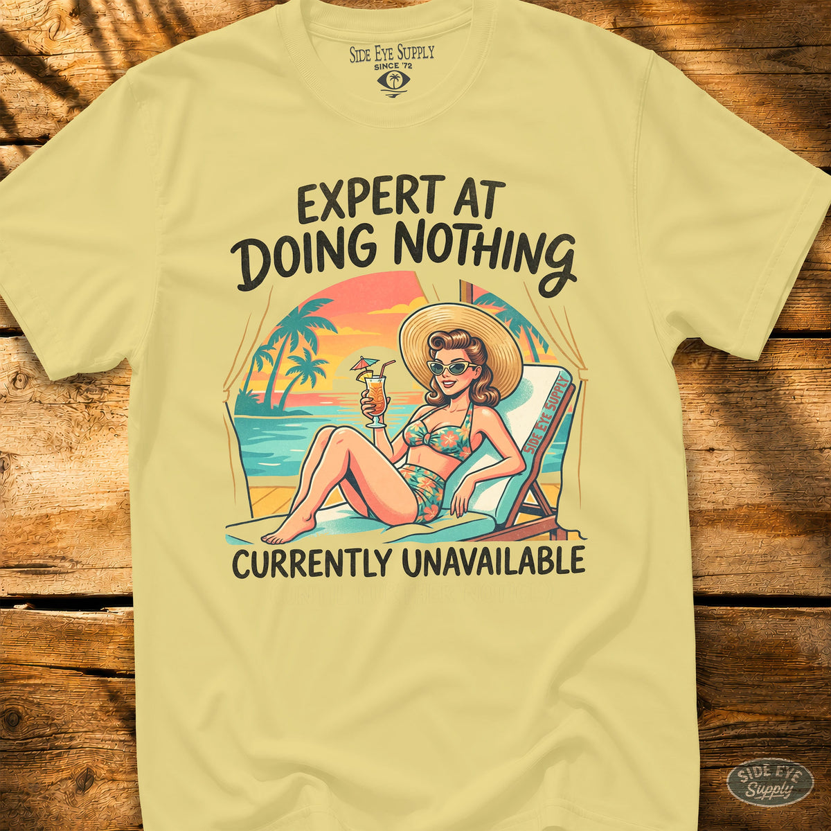 Do Nothing Tee Cornsilk / S - by Side Eye Supply - Surf Beach Life Apparel