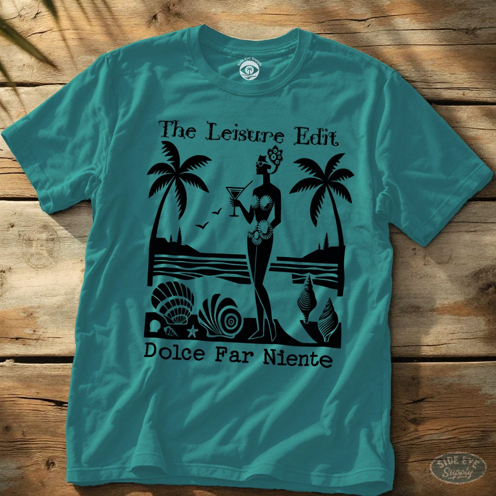 Dolce Far Niente Tee Tropical Blue / S - by Side Eye Supply - Surf Beach Life Apparel