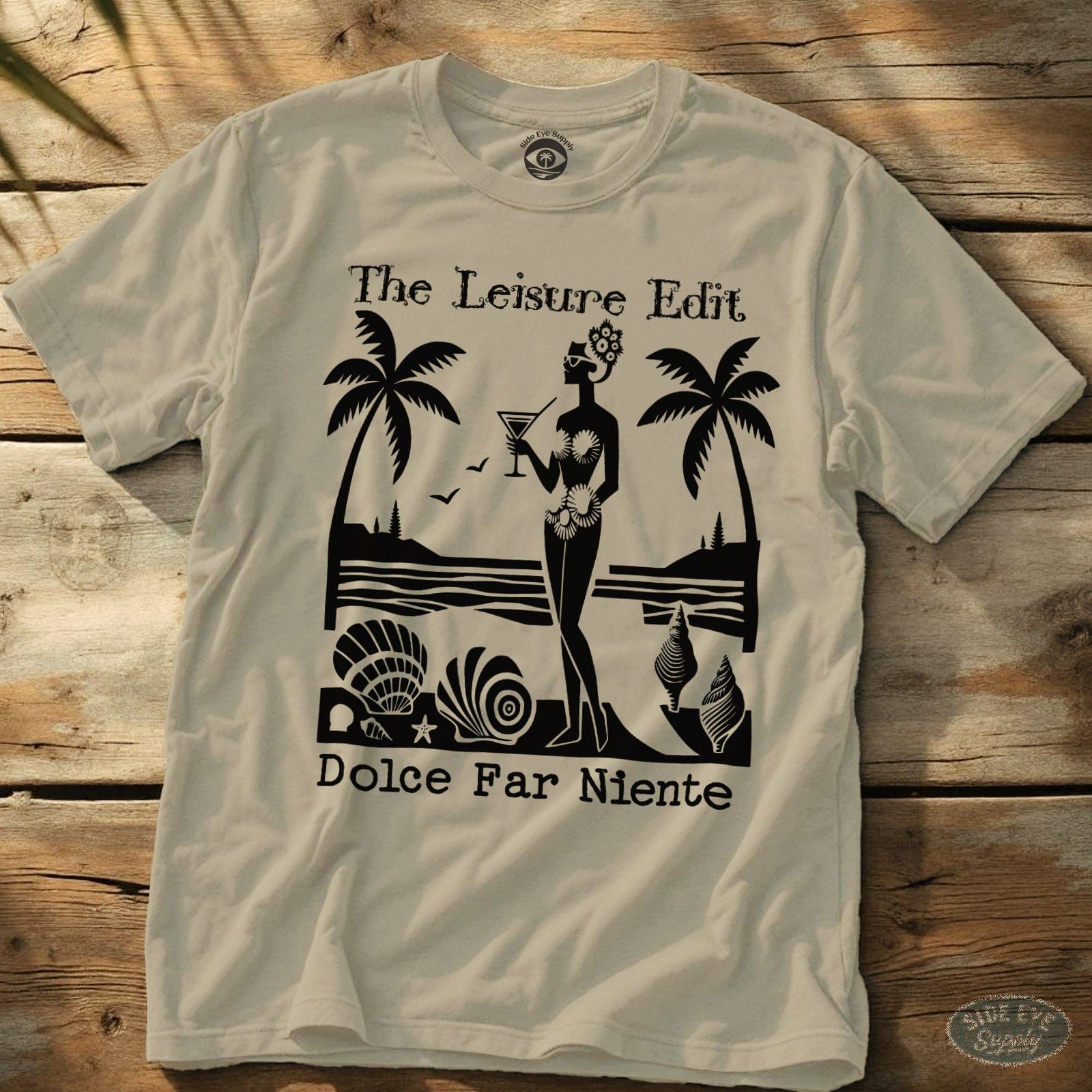 Dolce Far Niente Tee Natural / S - by Side Eye Supply - Surf Beach Life Apparel