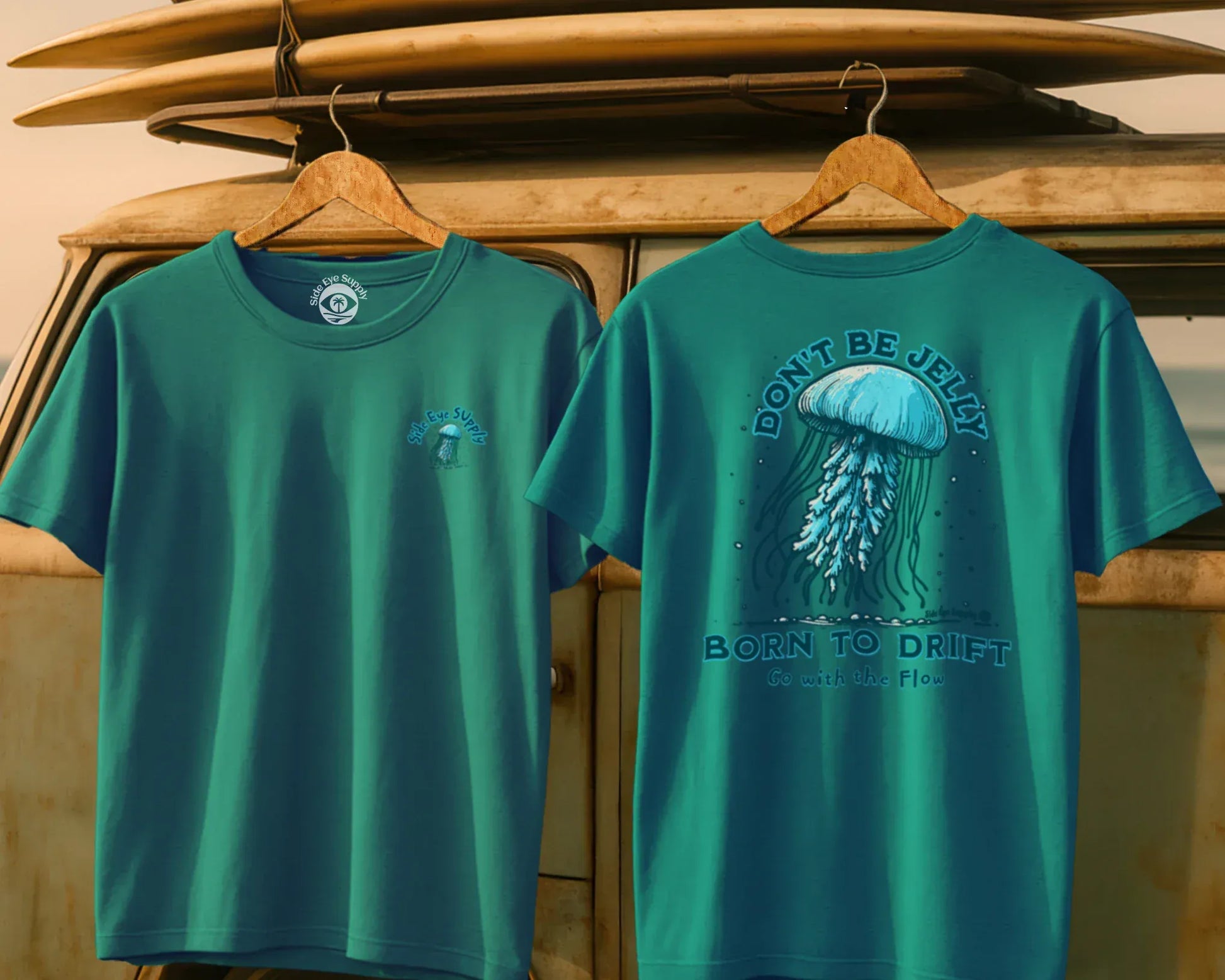 Don't Be Jelly Tee Tropical Blue / S - by Side Eye Supply - Surf Beach Life Apparel