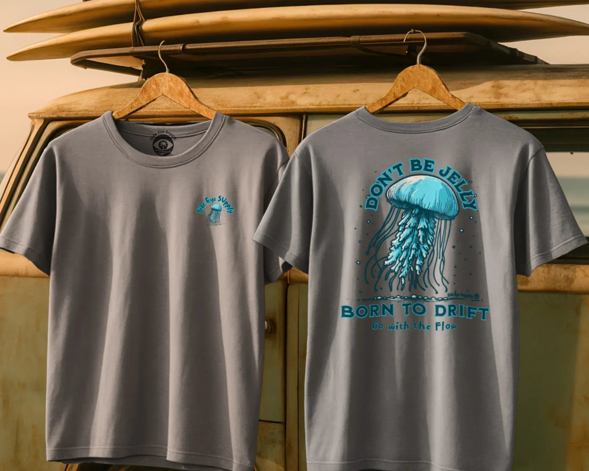 Don't Be Jelly Tee Ice Grey / S - by Side Eye Supply - Surf Beach Life Apparel