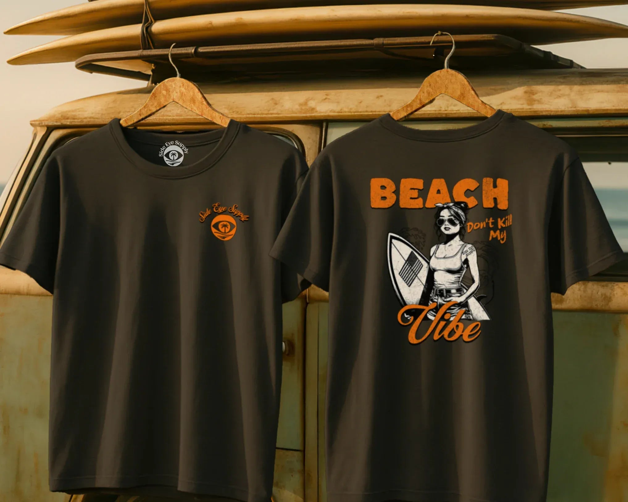 Don't Kill My Vibe Tee Charcoal / S - by Side Eye Supply - Surf Beach Life Apparel