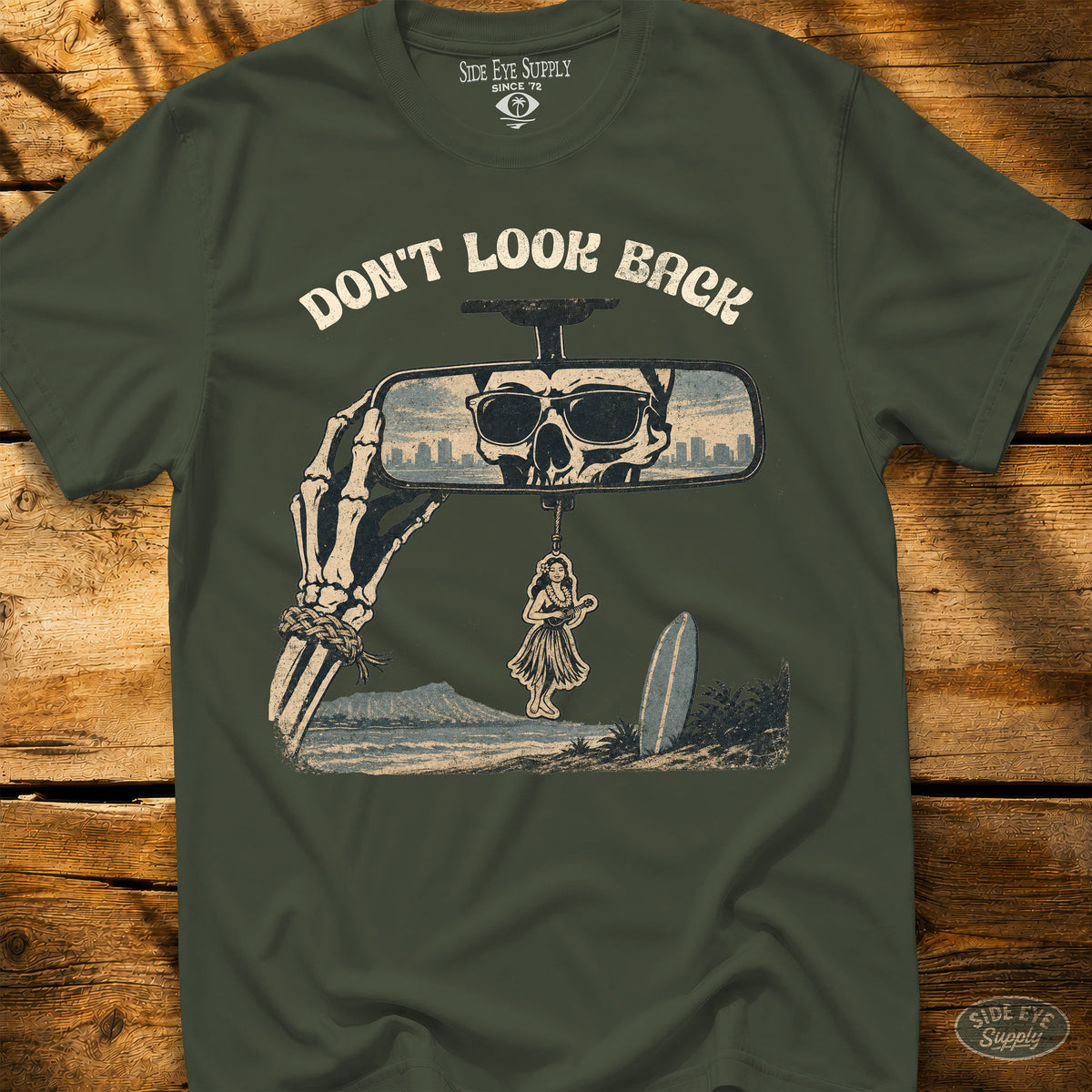 Don't Look Back Tee Military Green / S - by Side Eye Supply - Surf Beach Life Apparel