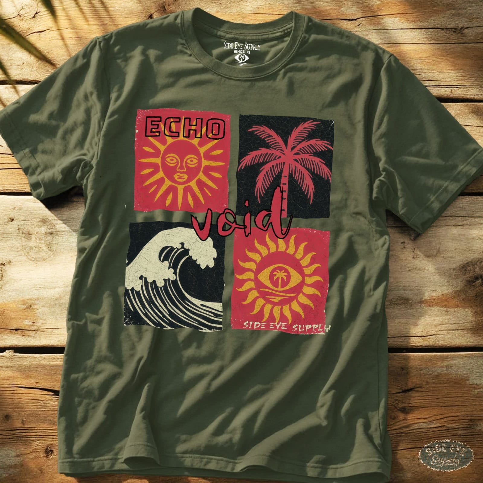Echo Void Tee Military Green / S - by Side Eye Supply - Surf Beach Life Apparel