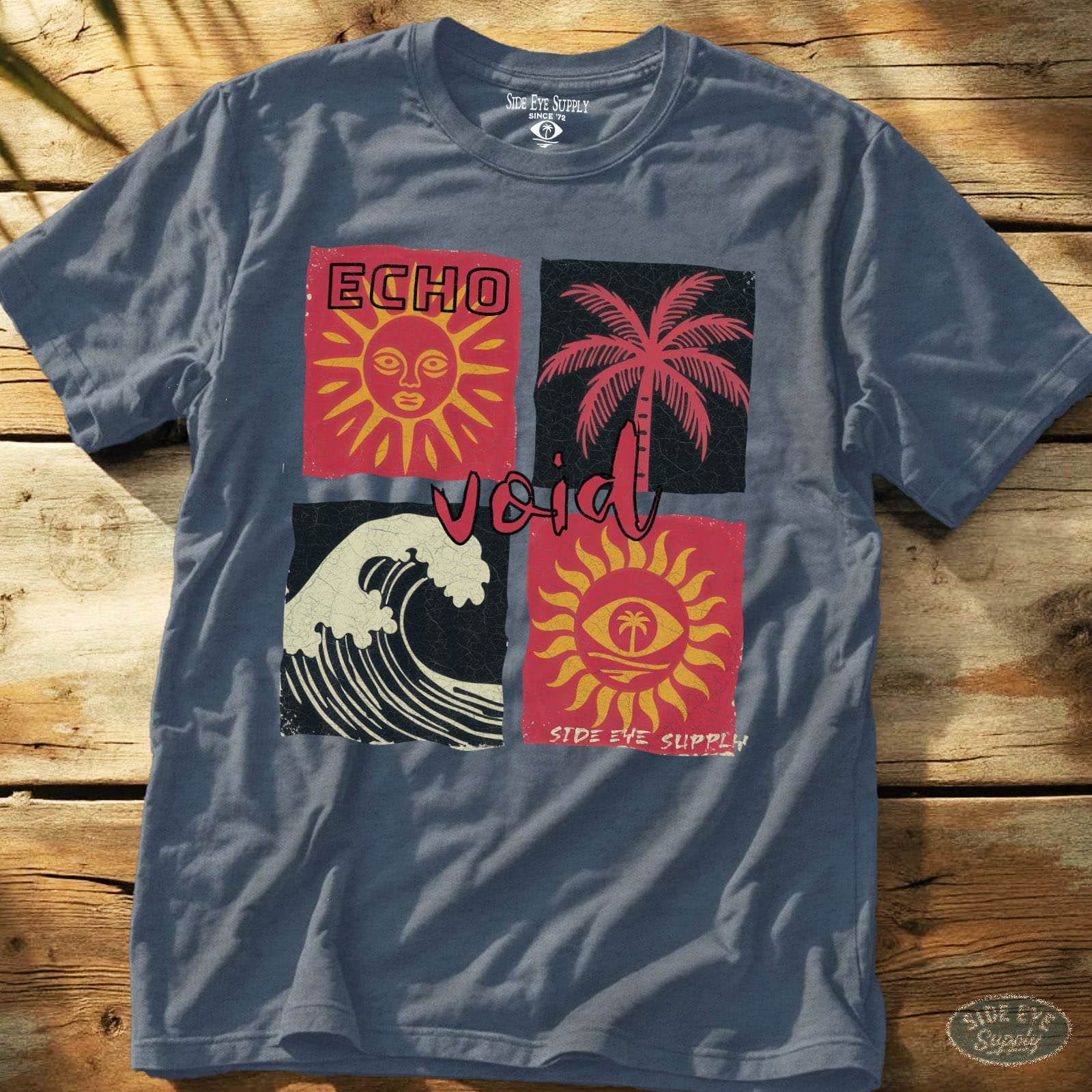 Echo Void Tee Heather Indigo / S - by Side Eye Supply - Surf Beach Life Apparel