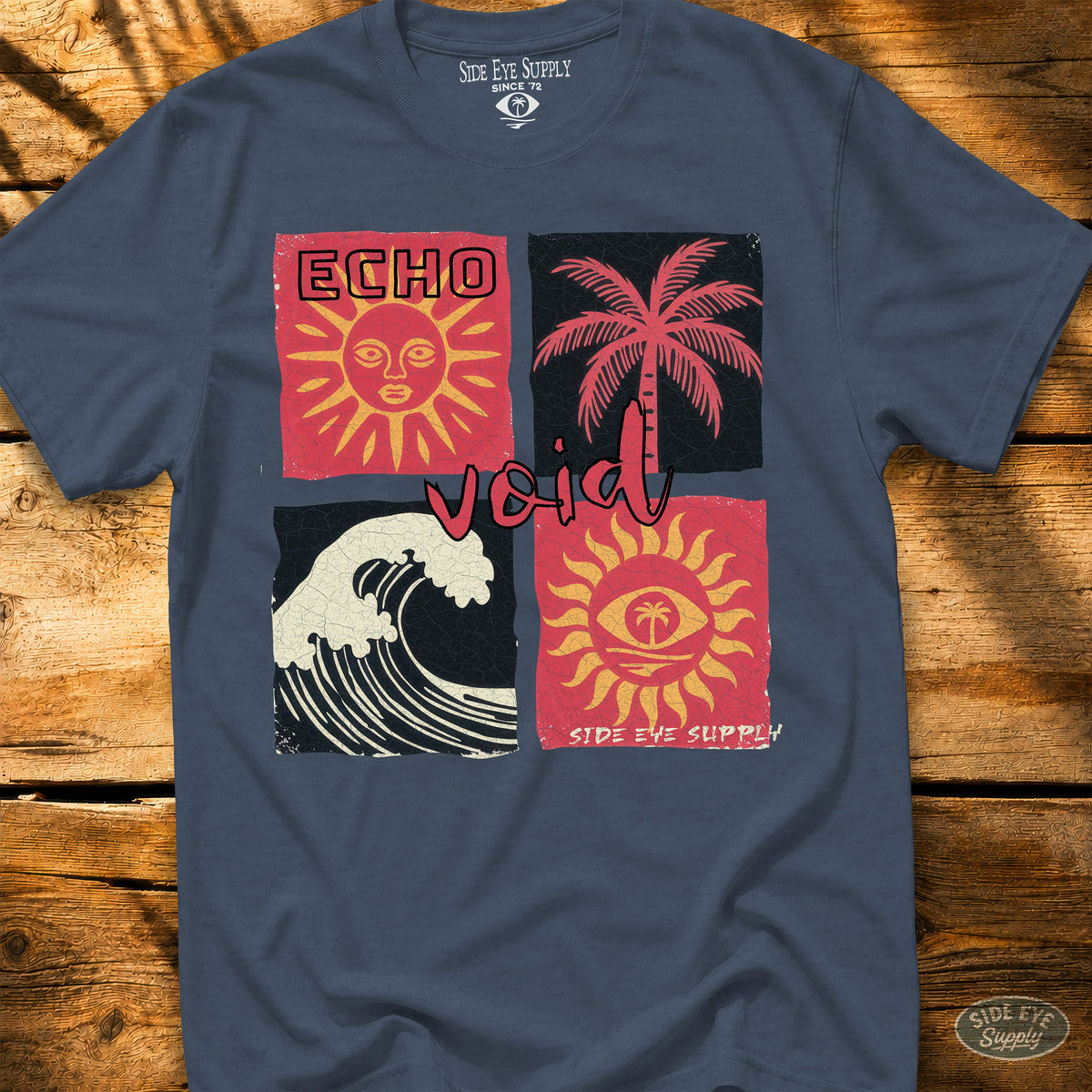 Echo Void Tee Heather Indigo / S - by Side Eye Supply - Surf Beach Life Apparel