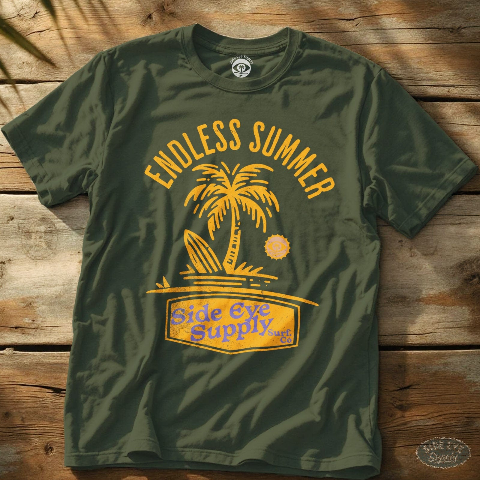 Endless Summer T-Shirt Military Green / S - by Side Eye Supply - Surf Beach Life Apparel