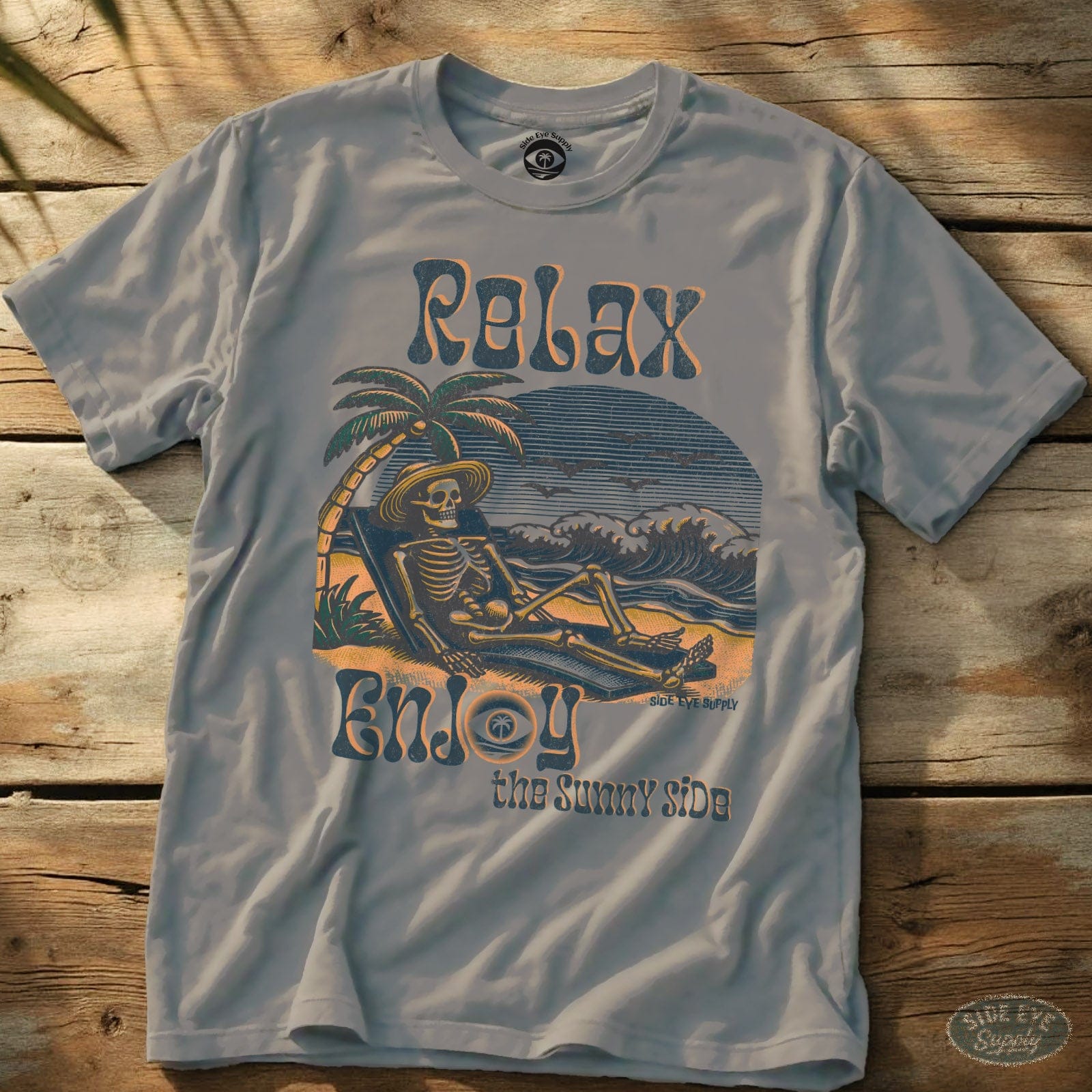 Enjoy the Sunny Side Tee (Orange Dream Edition) Ice Grey / S - by Side Eye Supply - Surf Beach Life Apparel