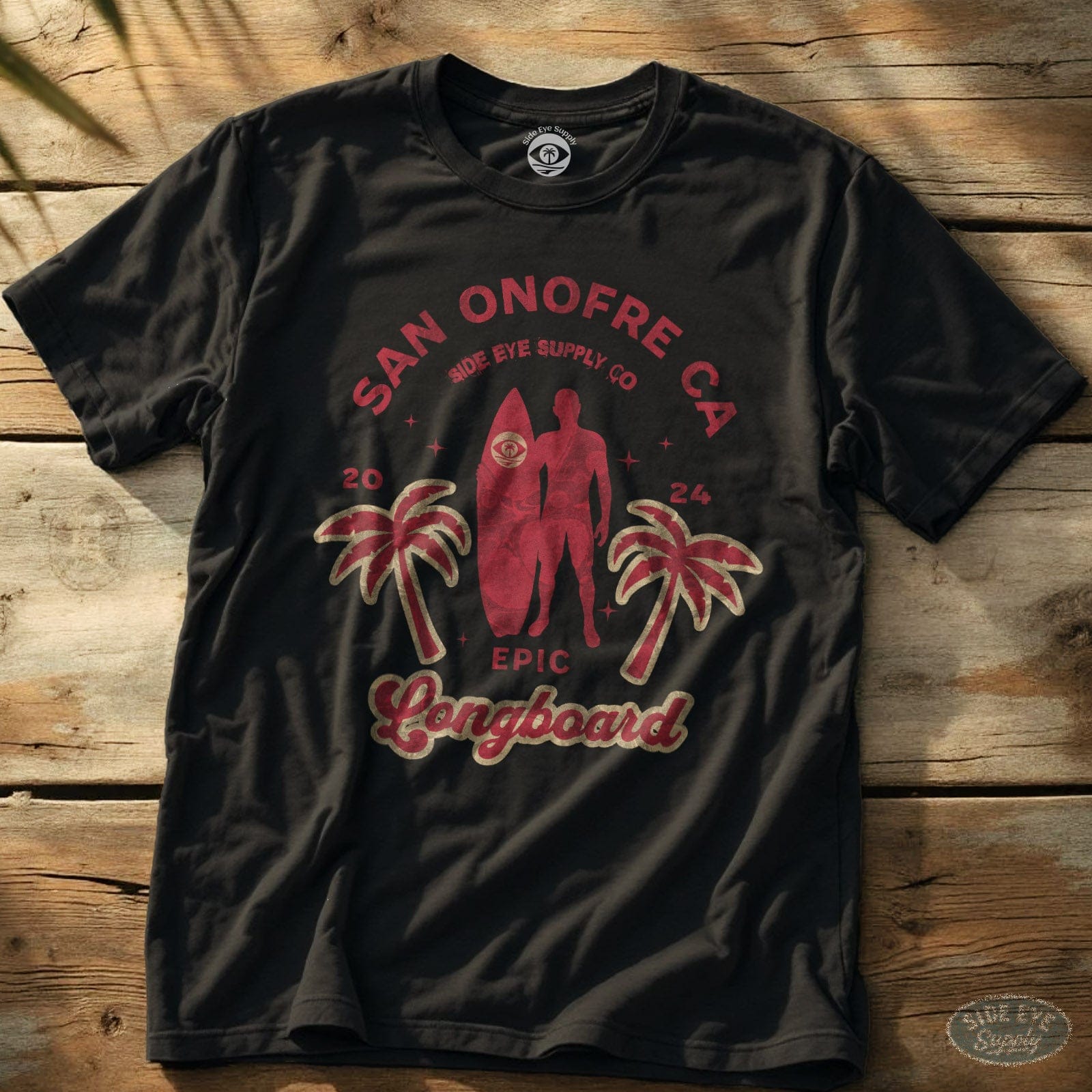 Epic Longboard Tee Black / S - by Side Eye Supply - Surf Beach Life Apparel