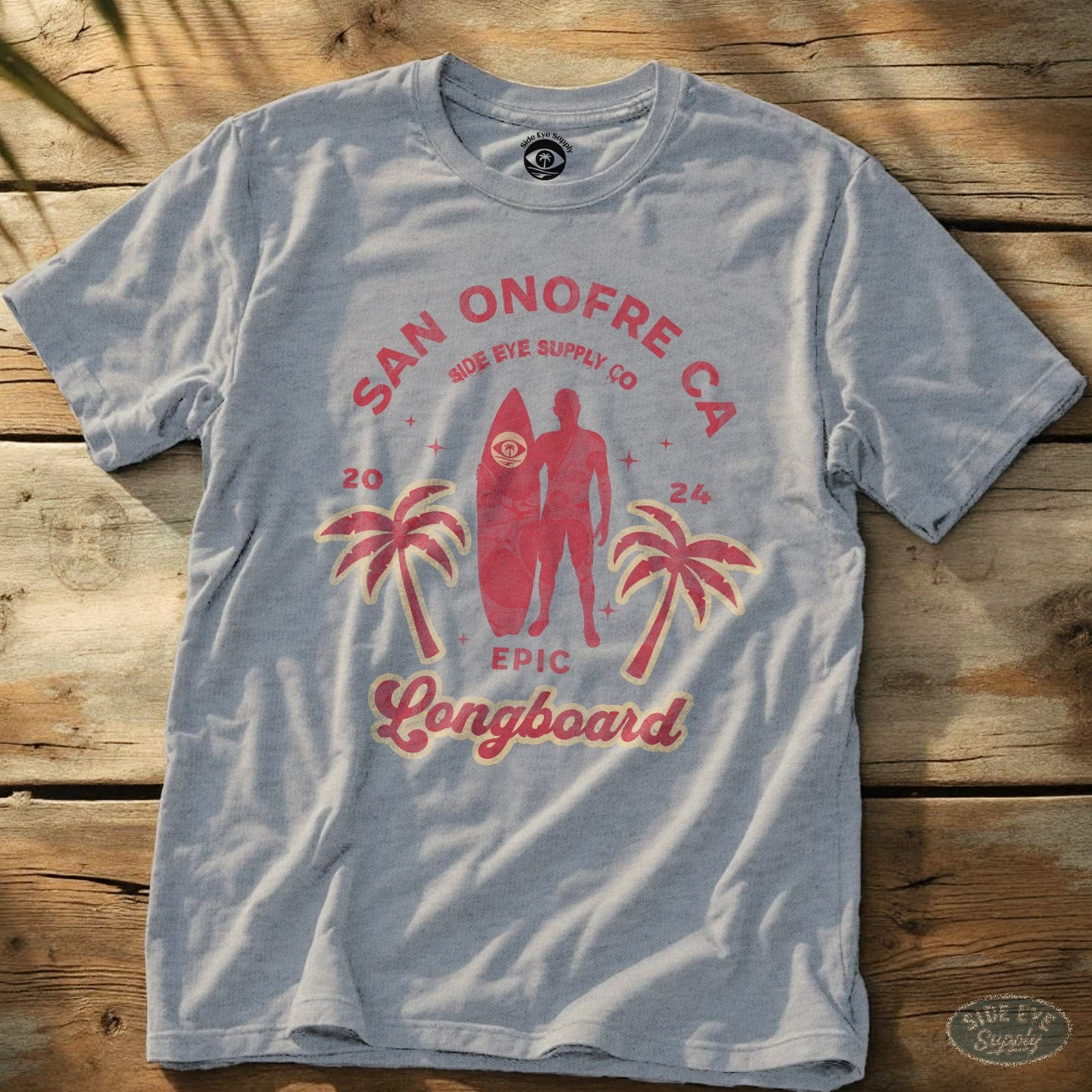 Epic Longboard Tee Sport Grey / S - by Side Eye Supply - Surf Beach Life Apparel