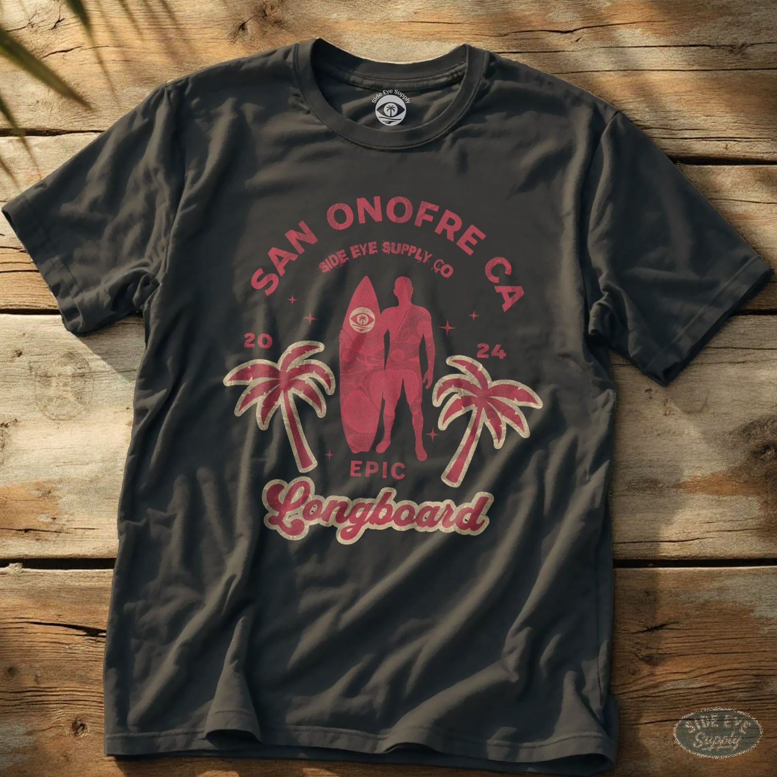 Epic Longboard Tee Charcoal / S - by Side Eye Supply - Surf Beach Life Apparel