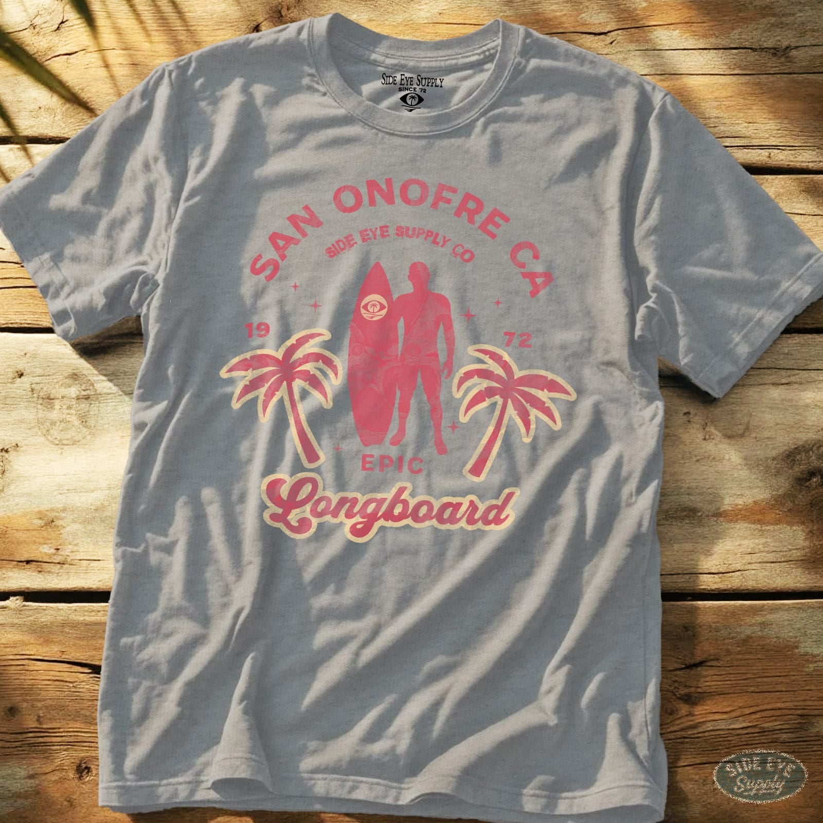 Epic Longboard Tee Sport Grey / S - by Side Eye Supply - Surf Beach Life Apparel