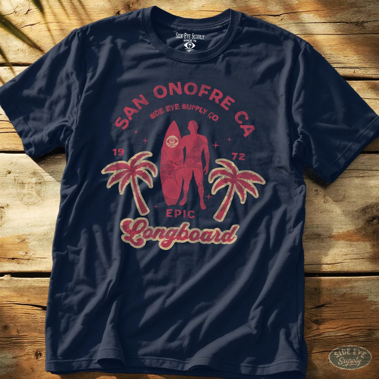 Epic Longboard Tee Navy / S - by Side Eye Supply - Surf Beach Life Apparel