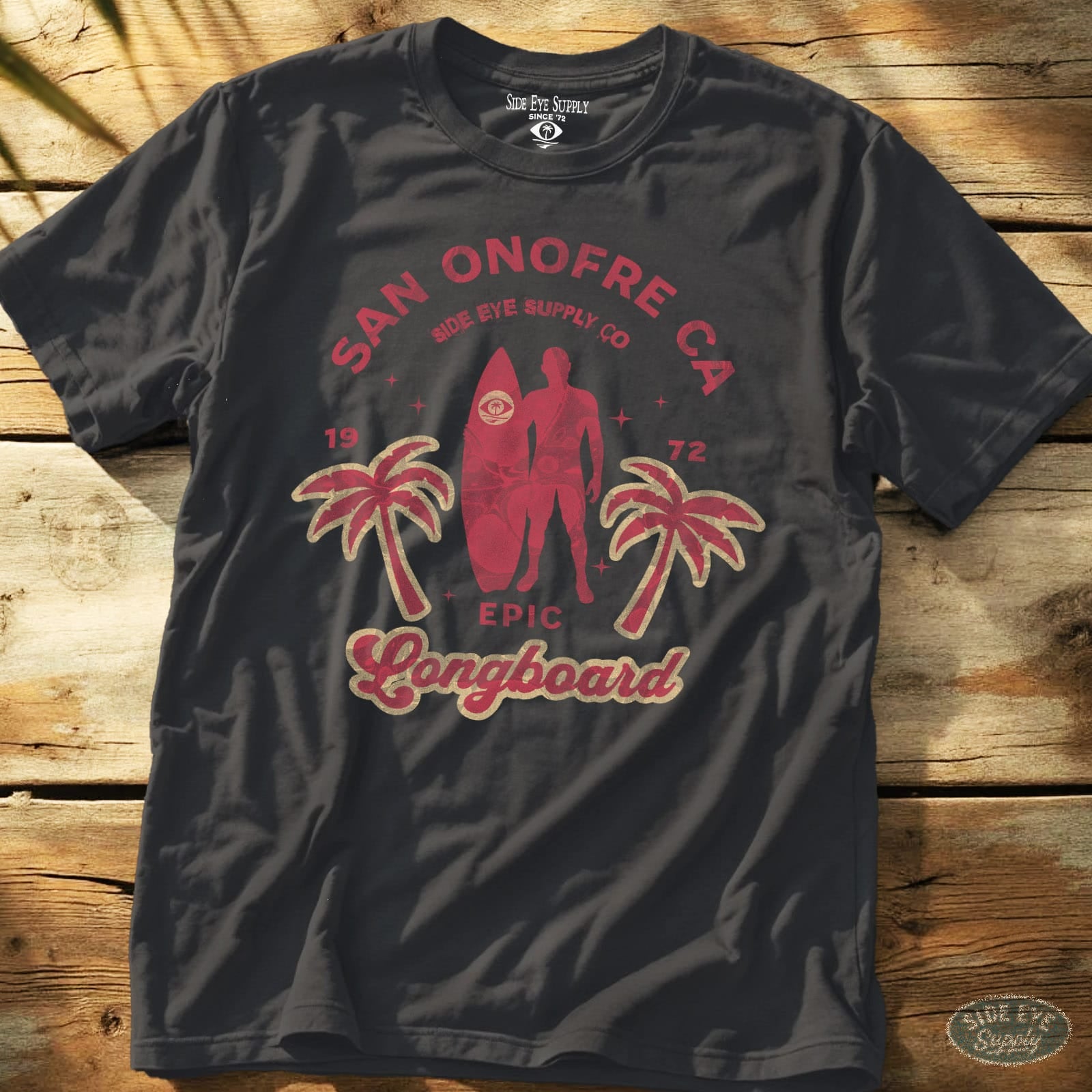 Epic Longboard Tee Charcoal / S - by Side Eye Supply - Surf Beach Life Apparel
