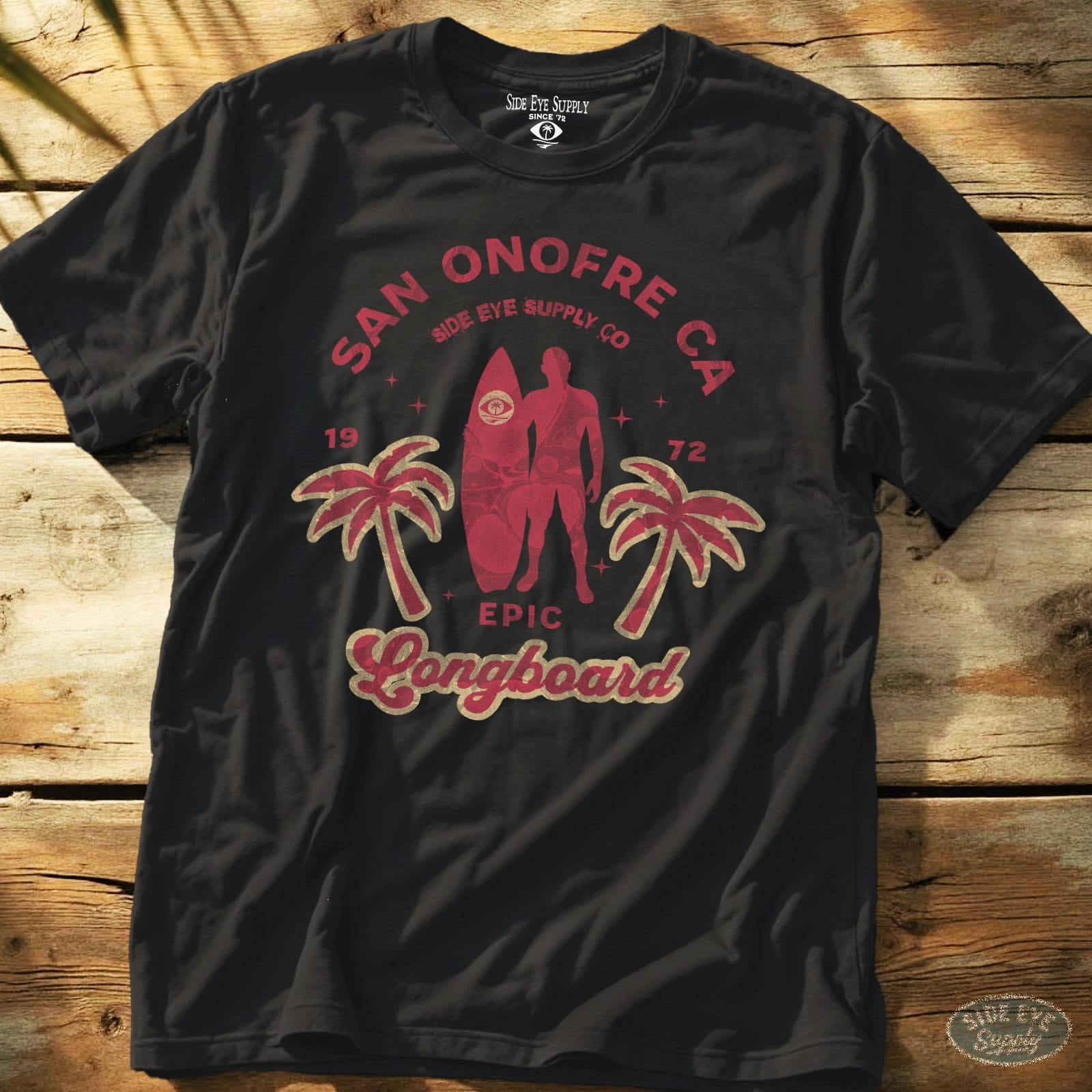 Epic Longboard Tee Black / S - by Side Eye Supply - Surf Beach Life Apparel