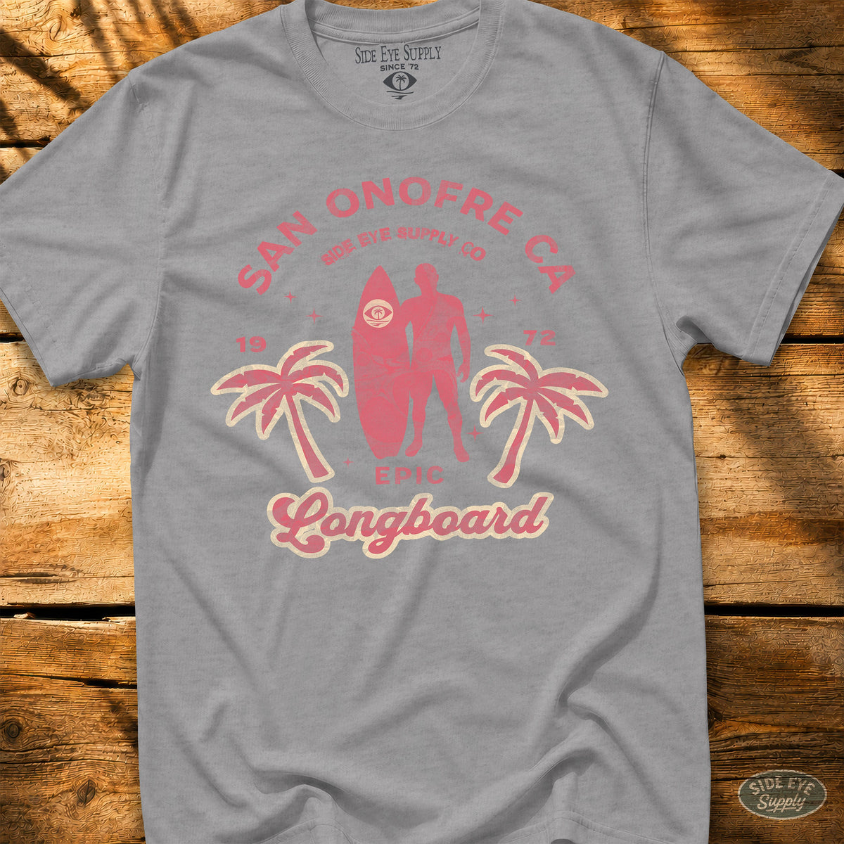Epic Longboard Tee Sport Grey / S - by Side Eye Supply - Surf Beach Life Apparel