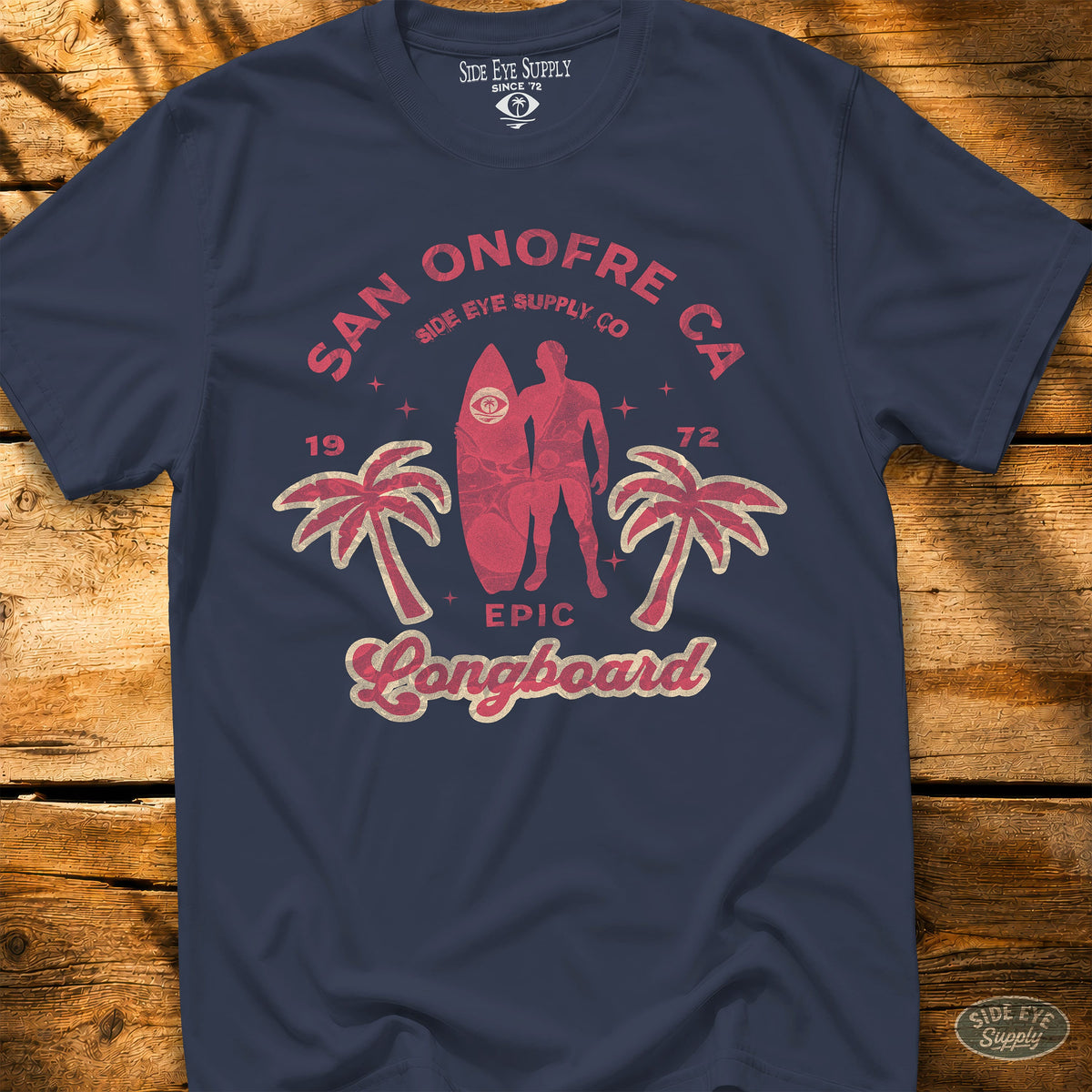 Epic Longboard Tee Navy / S - by Side Eye Supply - Surf Beach Life Apparel