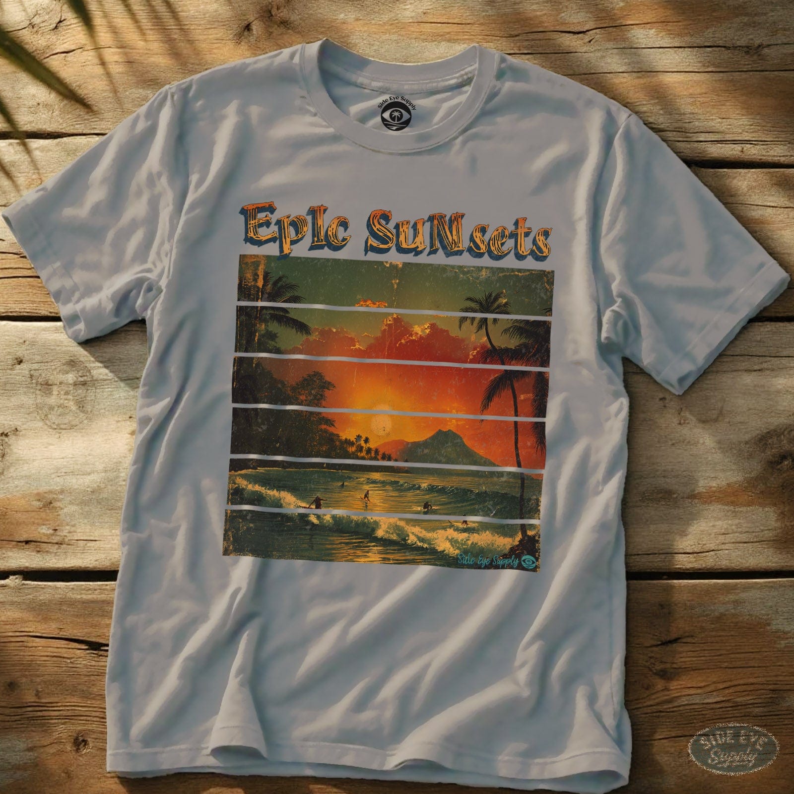 Epic Sunsets Tee Ice Grey / S - by Side Eye Supply - Surf Beach Life Apparel