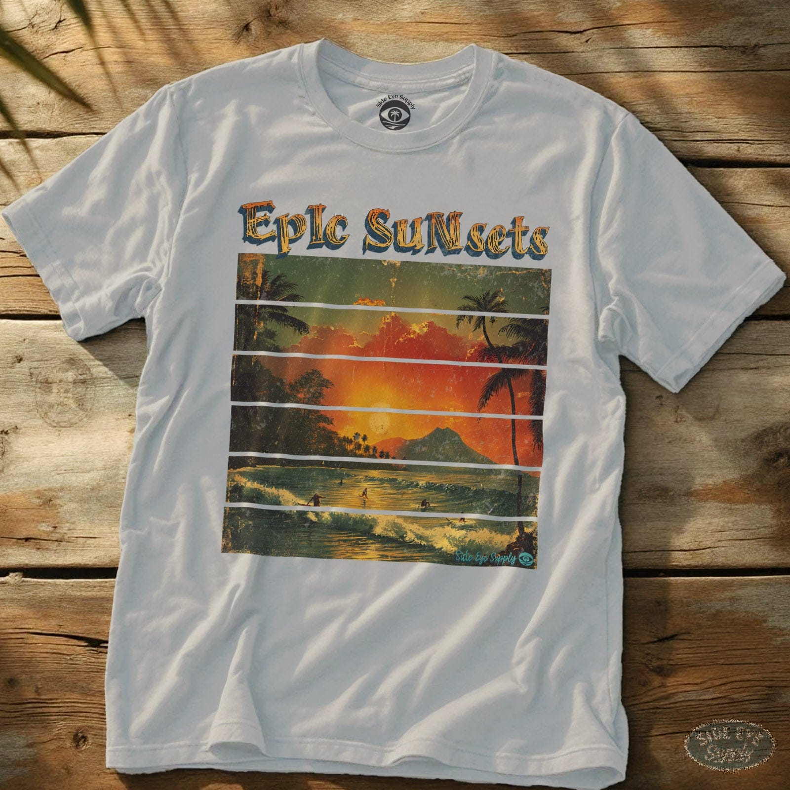 Epic Sunsets Tee White / S - by Side Eye Supply - Surf Beach Life Apparel