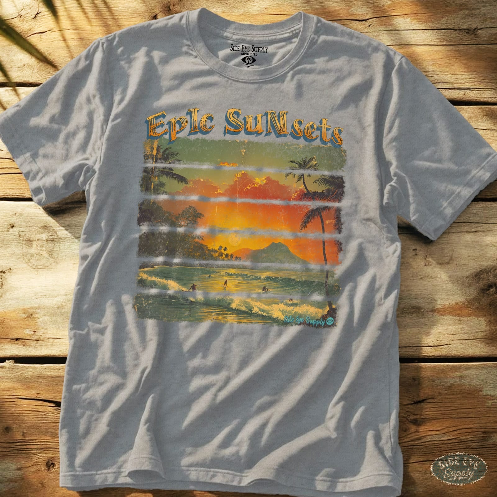 Epic Sunsets Tee Sport Grey / S - by Side Eye Supply - Surf Beach Life Apparel