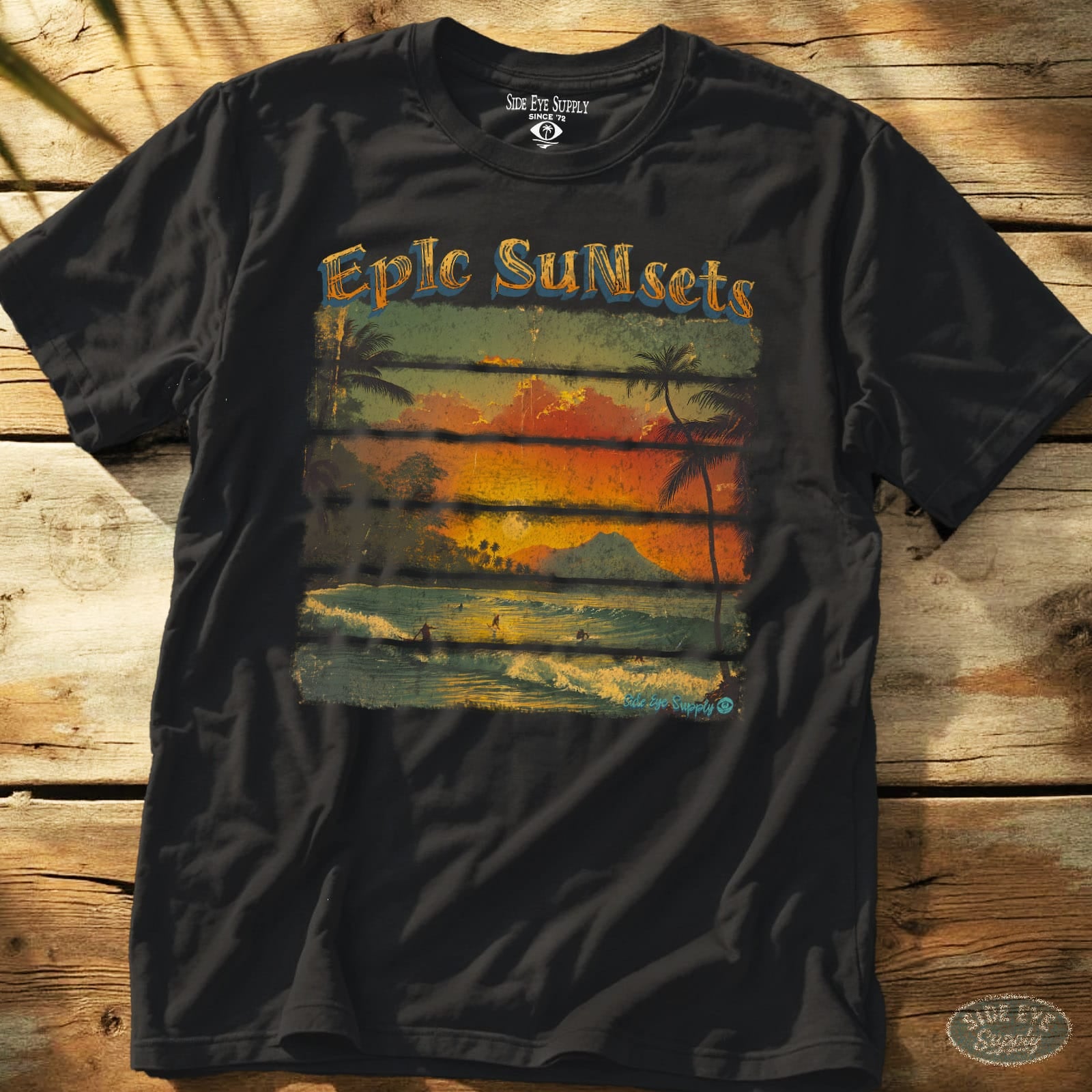 Epic Sunsets Tee Black / S - by Side Eye Supply - Surf Beach Life Apparel