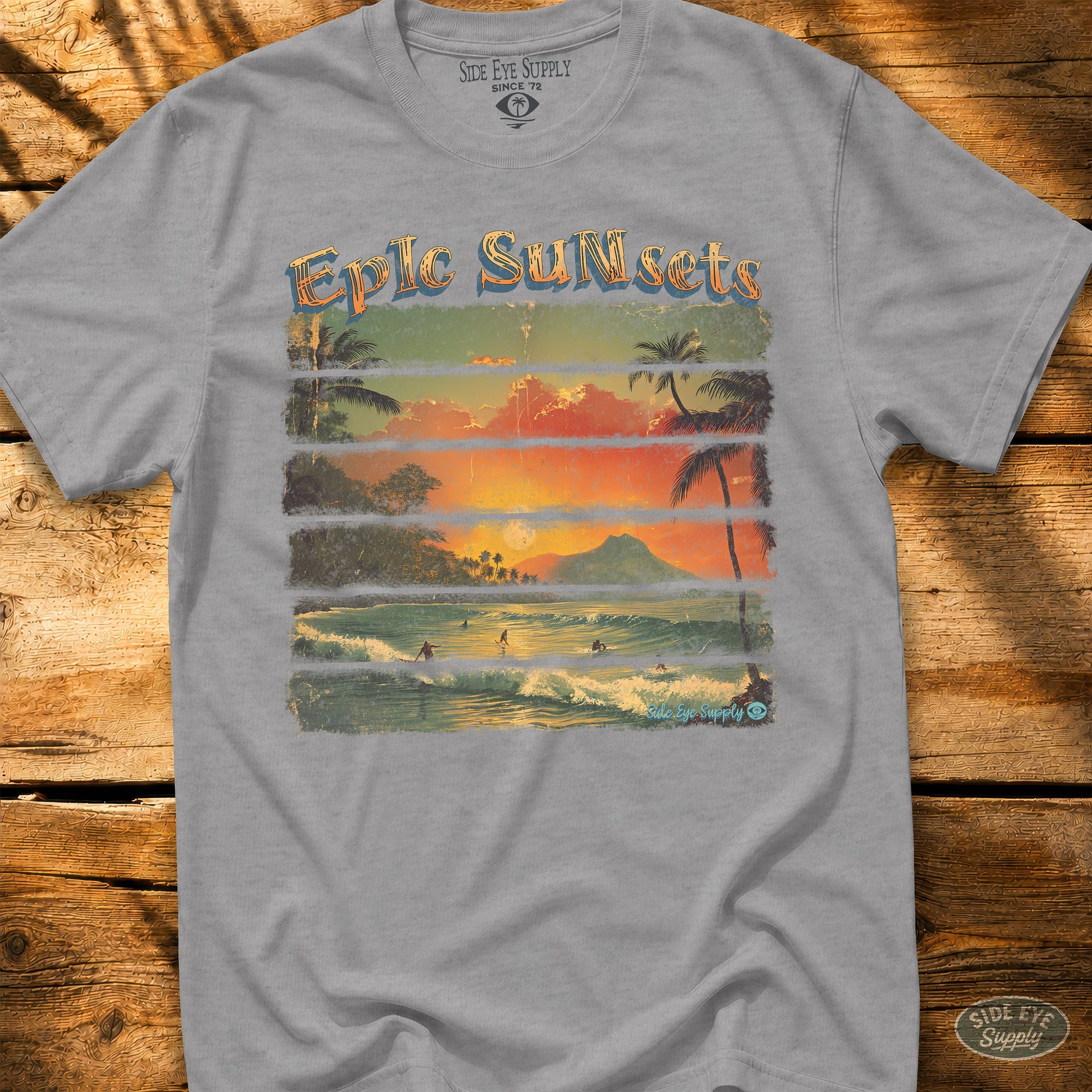 Epic Sunsets Tee Sport Grey / S - by Side Eye Supply - Surf Beach Life Apparel