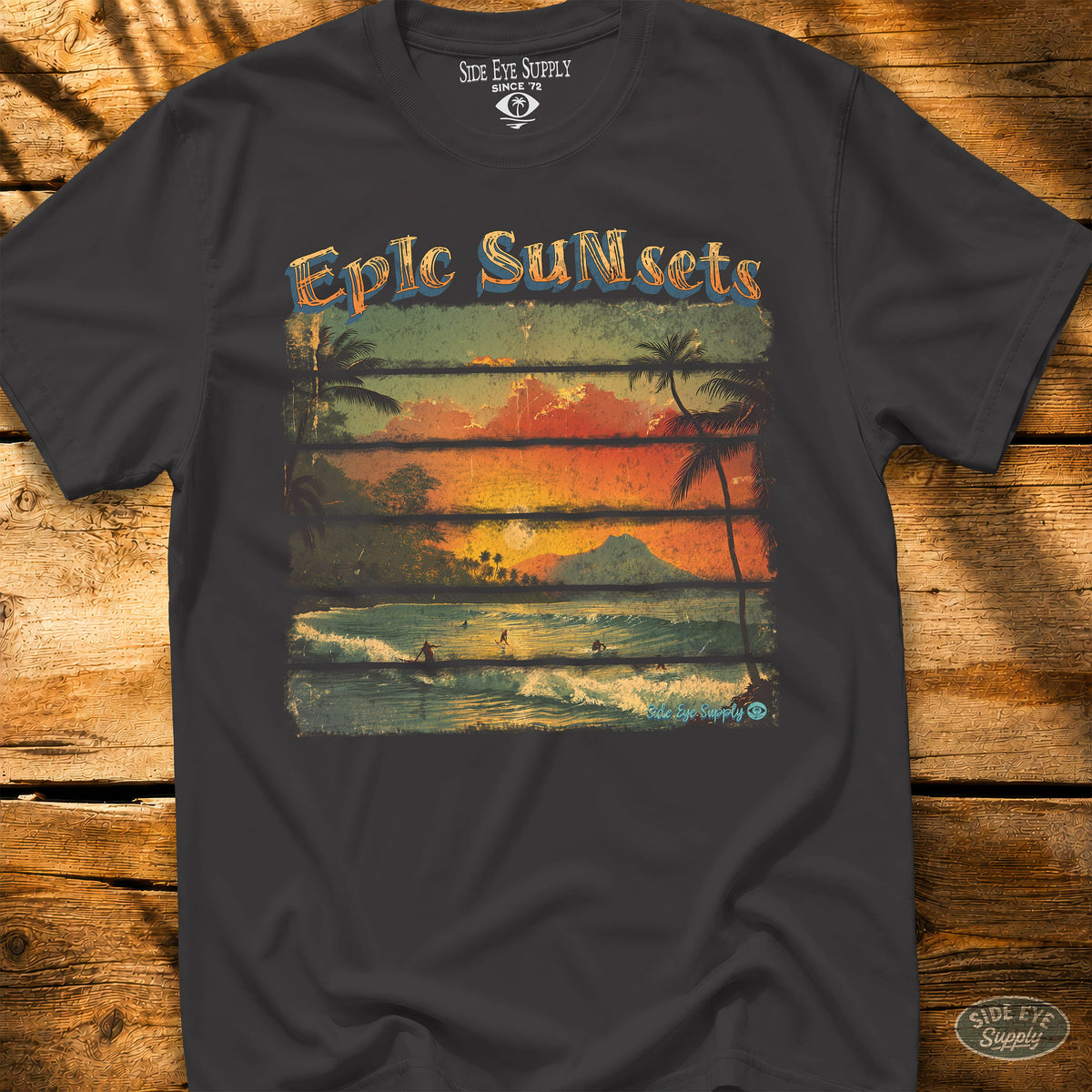 Epic Sunsets Tee Black / S - by Side Eye Supply - Surf Beach Life Apparel