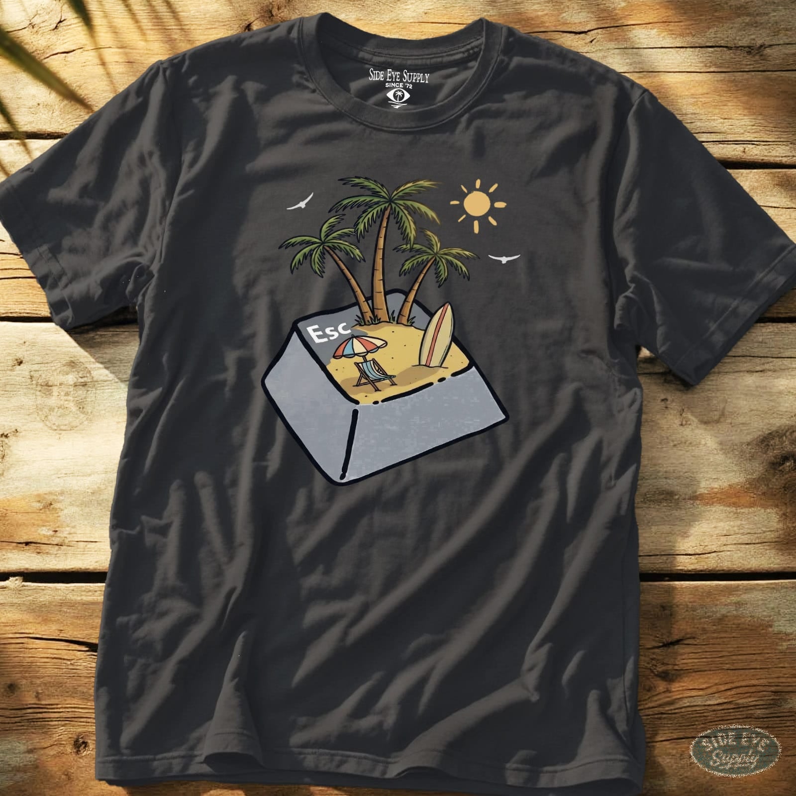 ESC Tee Charcoal / S - by Side Eye Supply - Surf Beach Life Apparel