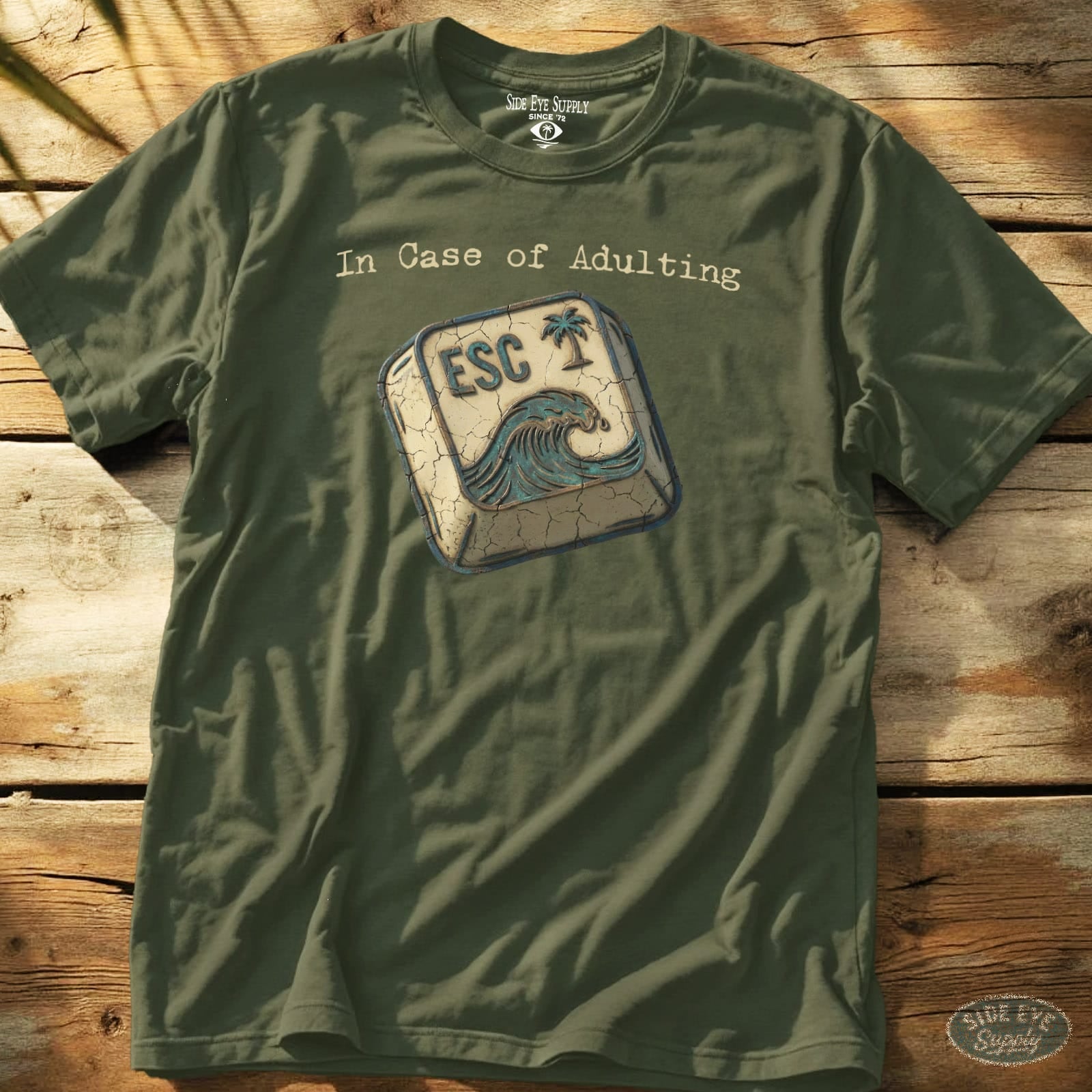 Escape Tee Military Green / S - by Side Eye Supply - Surf Beach Life Apparel