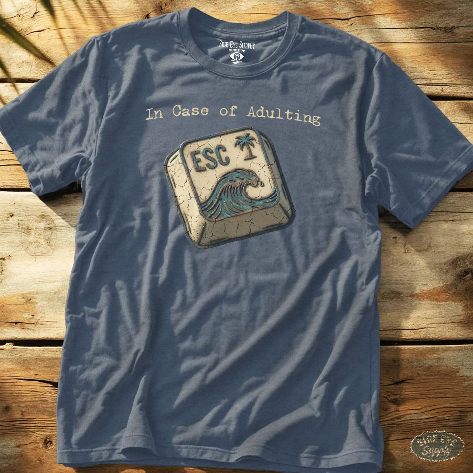 Escape Tee Heather Indigo / S - by Side Eye Supply - Surf Beach Life Apparel