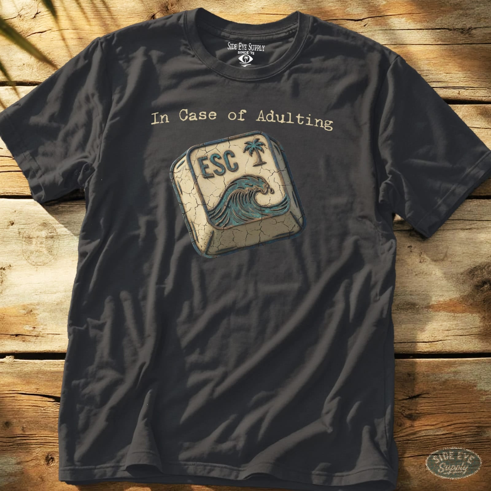 Escape Tee Charcoal / S - by Side Eye Supply - Surf Beach Life Apparel