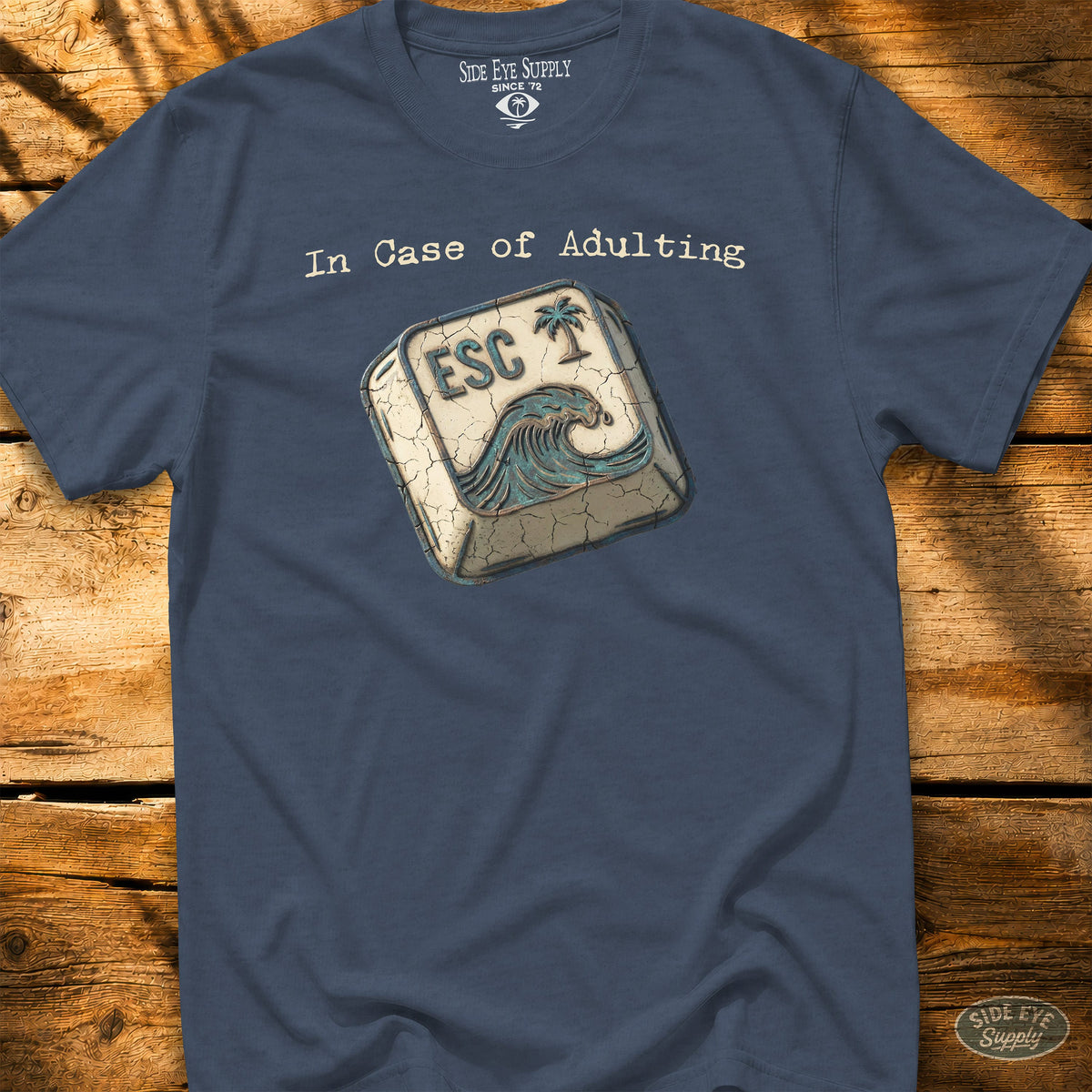 Escape Tee Heather Indigo / S - by Side Eye Supply - Surf Beach Life Apparel