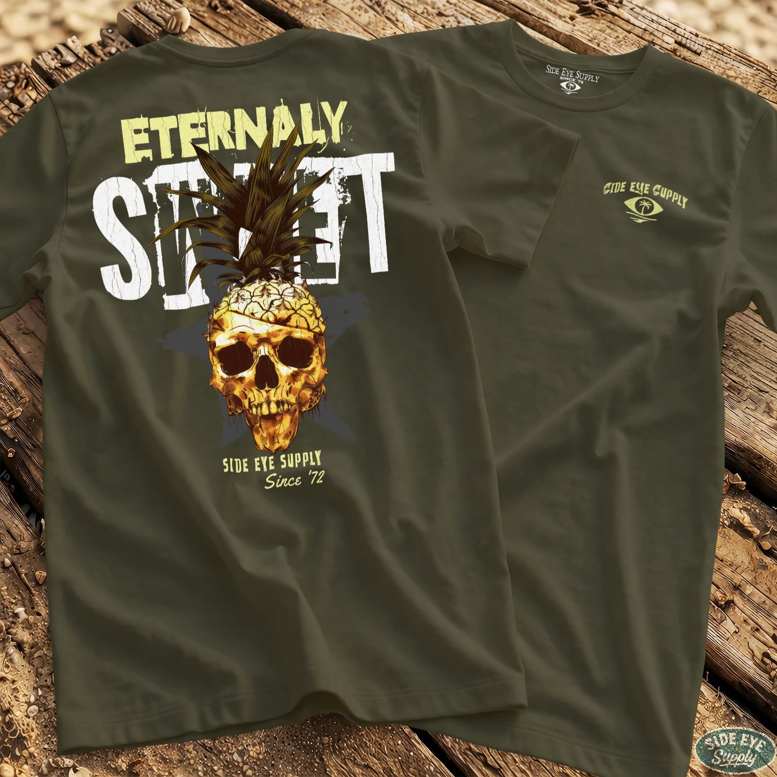 Eternally Sweet Tee Military Green / S - by Side Eye Supply - Surf Beach Life Apparel
