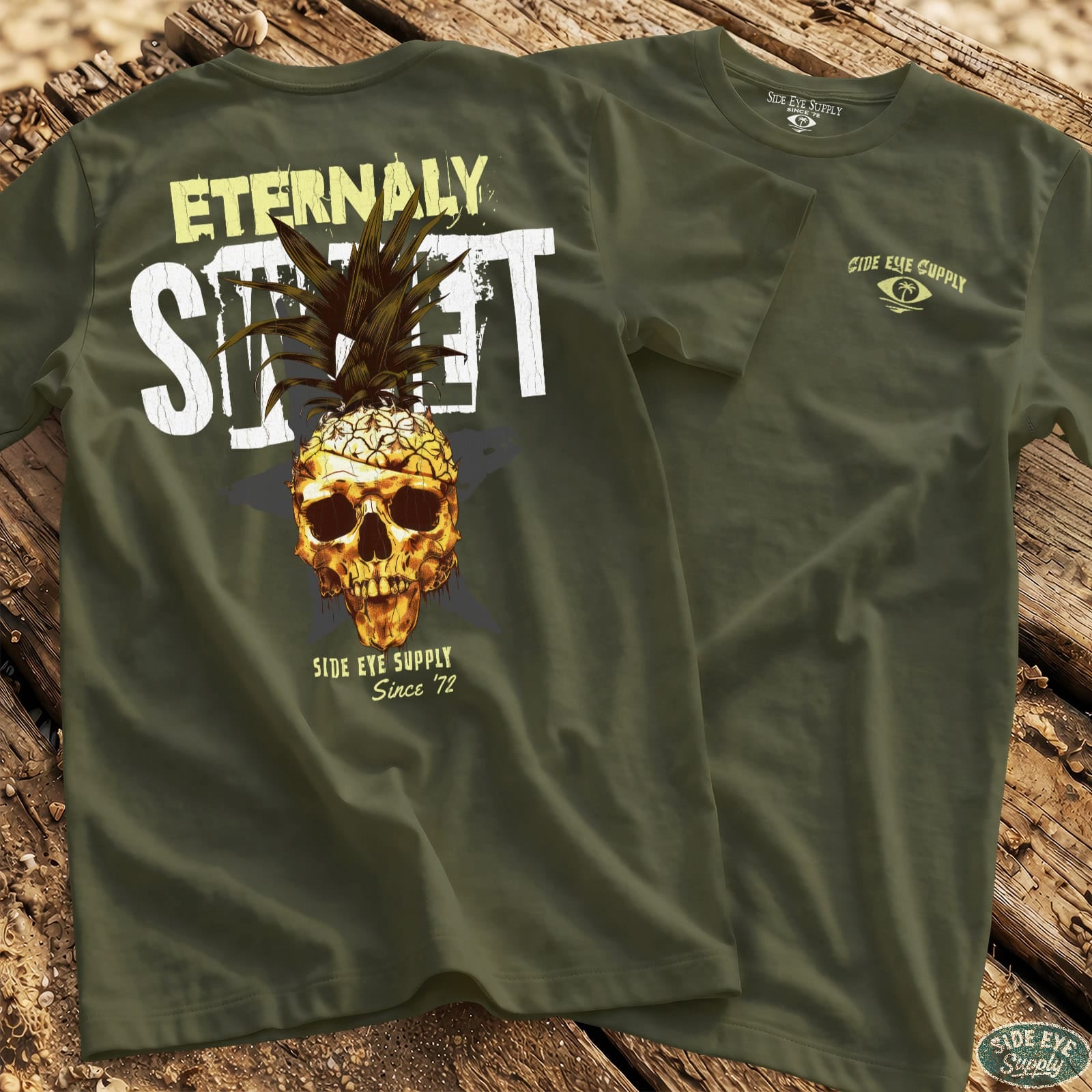Eternally Sweet Tee Military Green / S - by Side Eye Supply - Surf Beach Life Apparel
